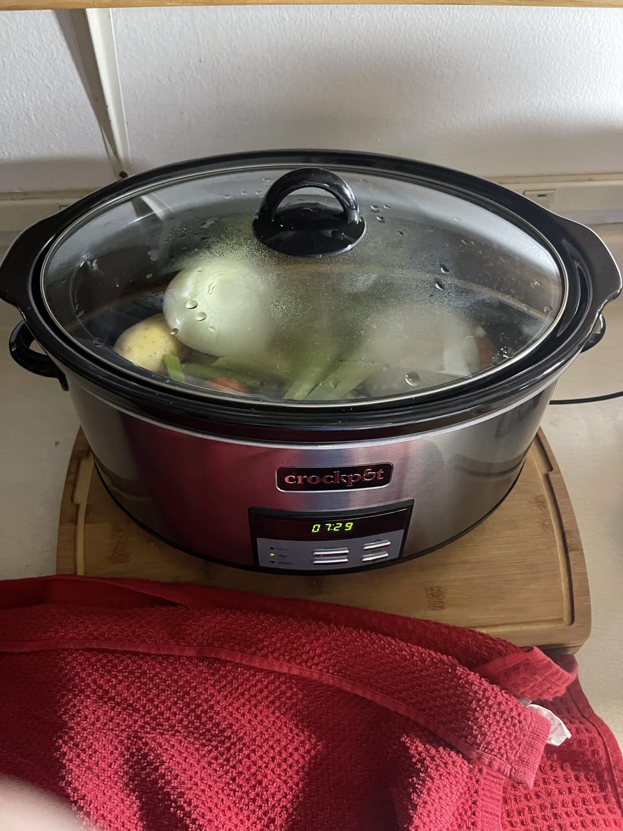 Crock-Pot 6 Quart Programmable Slow Cooker with Timer and Auto Food Warmer Setting, Stainless Steel customer photo 2