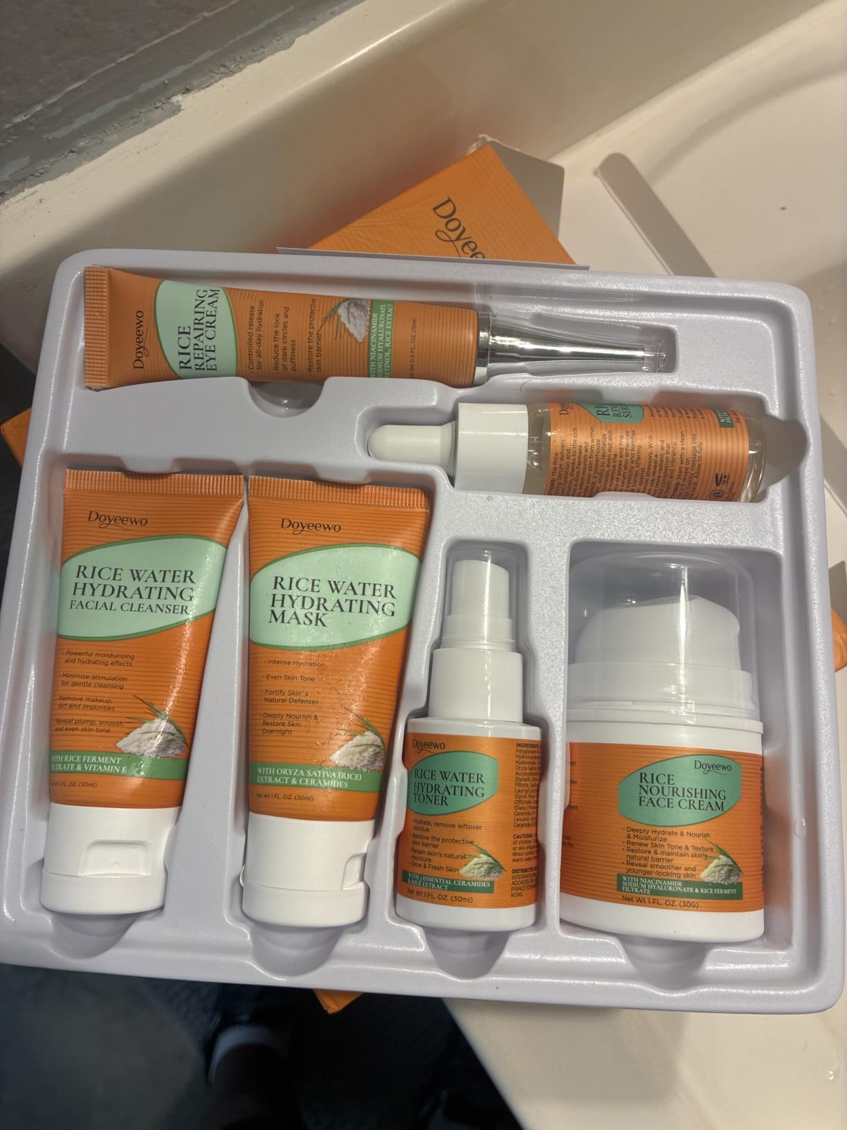 Skin Care Set w/Korean Rice Extract for Hydration, Glow, Repair & Radiant Skin | 6Pcs Women Teen Glass Skincare Routine Kit Self Care Gifts for Women Mom Wife Teenage Girl customer photo 1