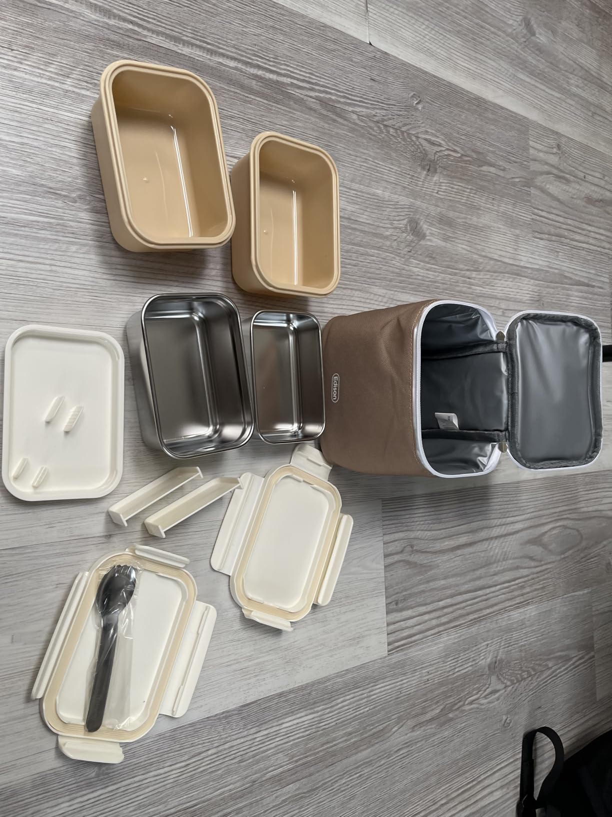 Stainless Picnic Lunch Box Set With Pouch. Thermal Lunch Box for Outdoor and Office (18.6oz / 550ml). Made In Korea customer photo 1