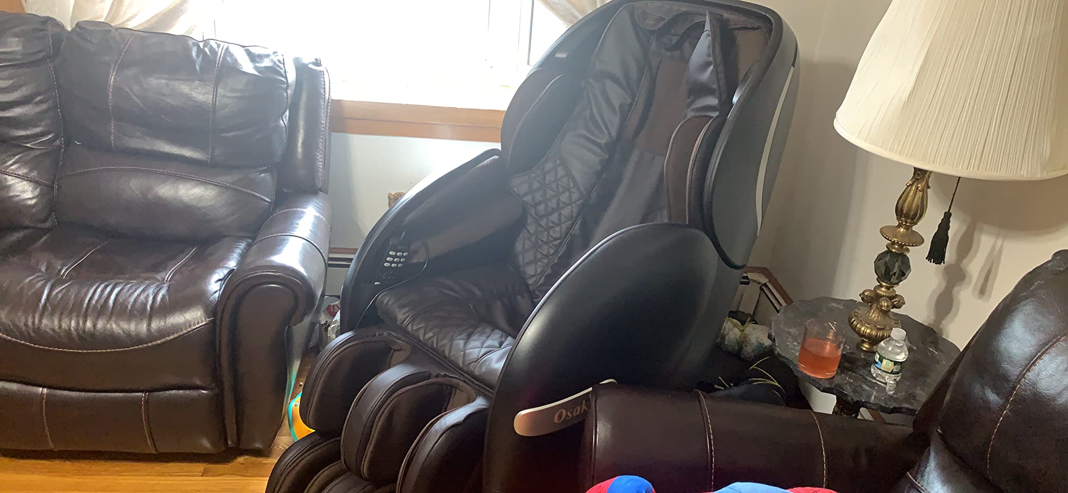 Osaki Monarch Full Body Massage Chair | Zero Gravity 3D SL-Track | Space Saving Technology Recliner| 9 Unique Auto Programs | Bluetooth Connection (LE Taupe) customer photo 3