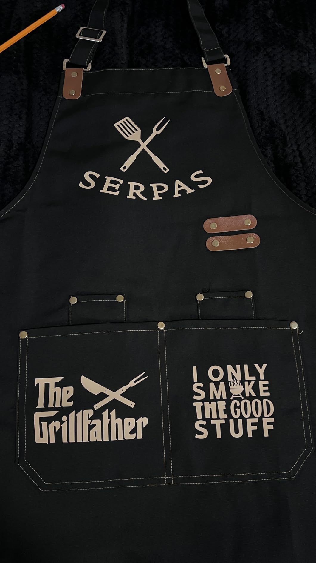 Apron for Men Women, Chef Cotton Apron with Pockets Adjustable Strap | Heavy Duty Kitchen Apron, Oil Resistant, Aprons for Cooking, Baking, BBQ, Grill, Gardening, Woodwork, Hair Stylist customer photo 1