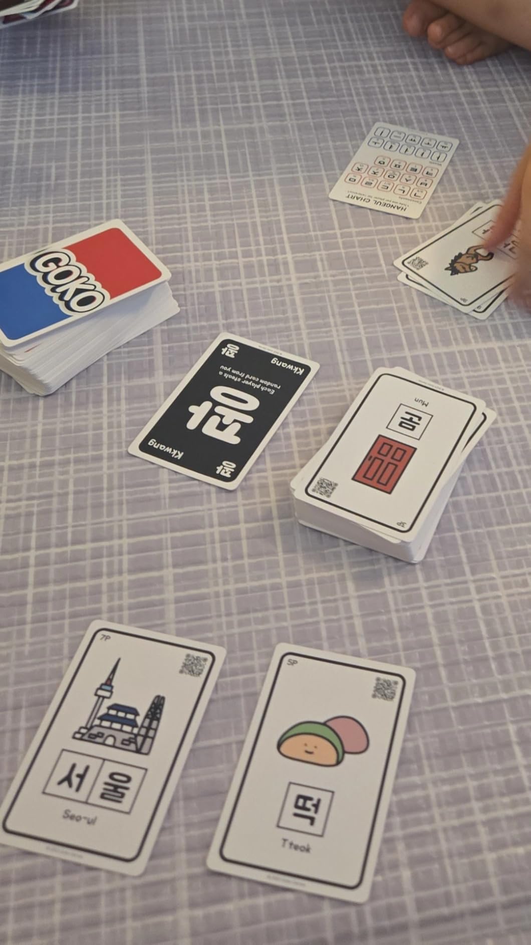 Goko Games Learn Korean As You Play | Gifts for K-Pop and K-Drama Fans | Beginner Friendly | Fun for Kids and Adults | Collect, Trade, and Claim Letter Cards to Make Your Word | 2-5 Players | Ages 7+ customer photo 1