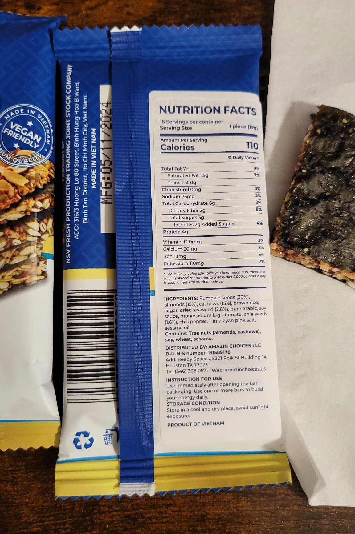 Amazin Choices Seaweed Crunch with Nuts, Classic Taste, Pack of 1 customer photo 2