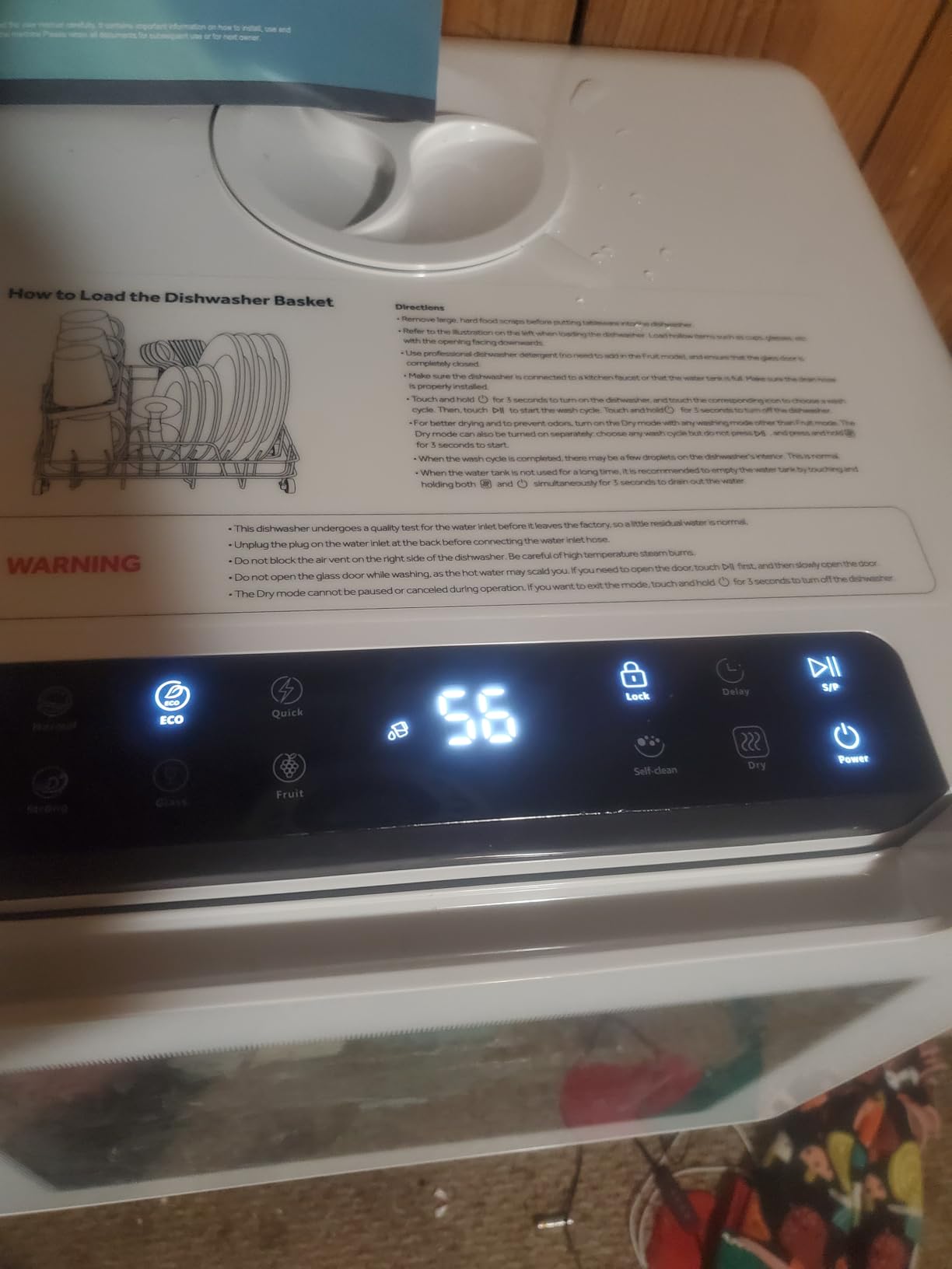 EUHOMY 8-Program Countertop Dishwasher with 5L Tank, 167°F, 40dB, No Hookup | 8-Program (Normal, ECO, Quick, Baby Care/Strong, Glass, Fruit, Self-Clean, Dry), Dual Spray Arms, 360° Coverage for 30+ Items customer photo 1