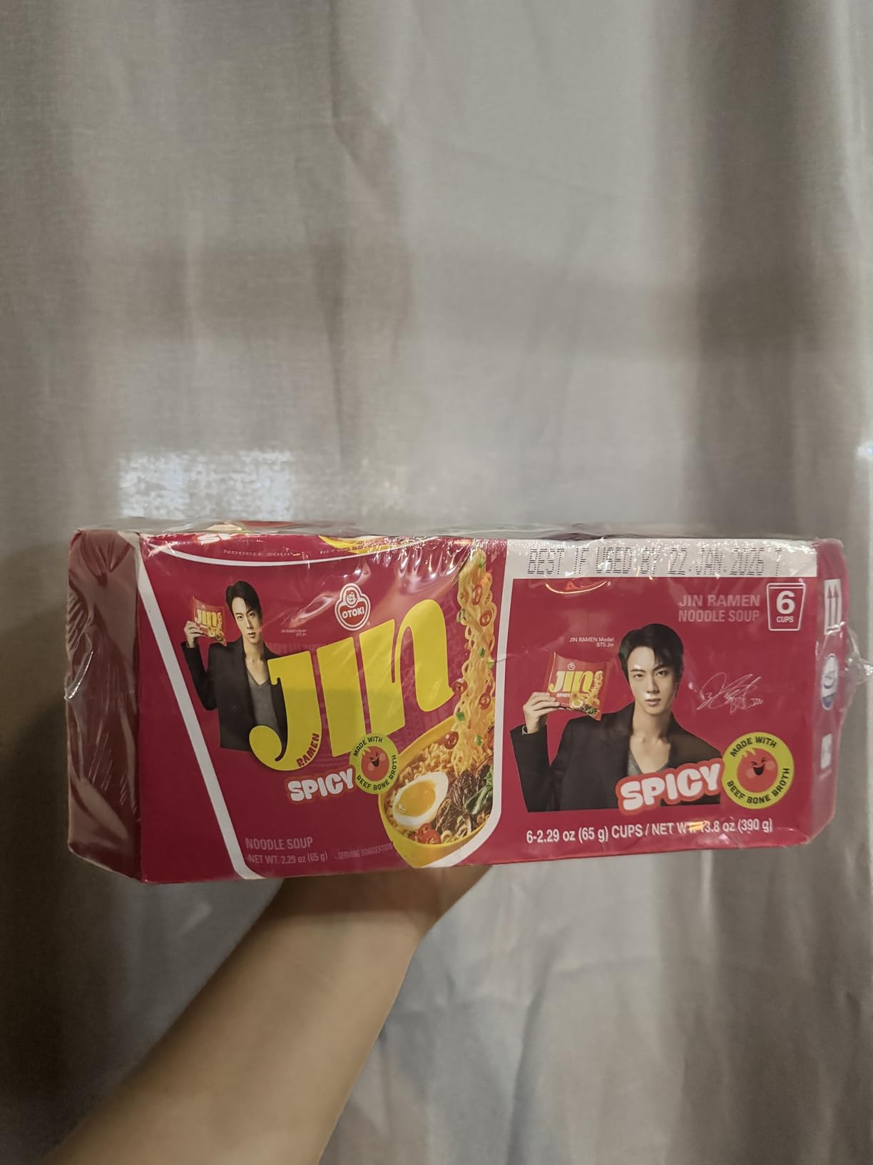 OTOKI Jin Ramen Spicy Cup Noodles - Authentic Korean Instant Cup Ramen with 13-Hour Simmered Beef Bone Broth, Bold & Fiery Flavor, Ready in 4 Minutes, 2.29 oz (Pack of 6) customer photo 1