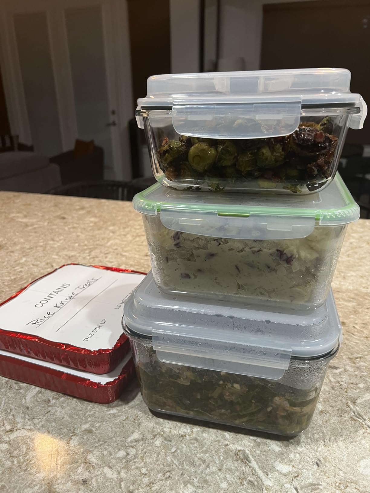 2 Pack 220oz+76.4oz Extra Large Glass Food Storage Containers Set with Airtight Lids, Big Glass Meal Prep Containers, Ideal for Storing Rotisserie Chicken, Lasagna,Salads, Leak-proof & BPA-Free customer photo 2
