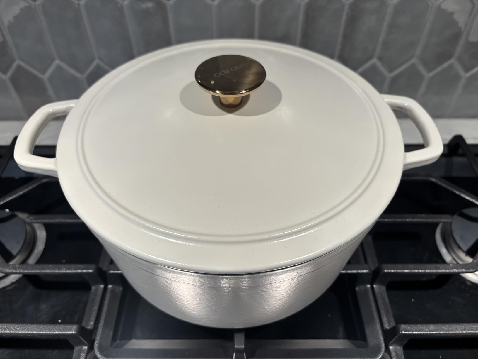 CAROTE 5QT Cream White Enameled Cast Iron Dutch Oven Pot with Lid | Healthy Cookware for Sourdough Bread Baking, Braising, Healthy Non Toxic Cookware Dual Handles, Oven Safe up to 500° F customer photo 1