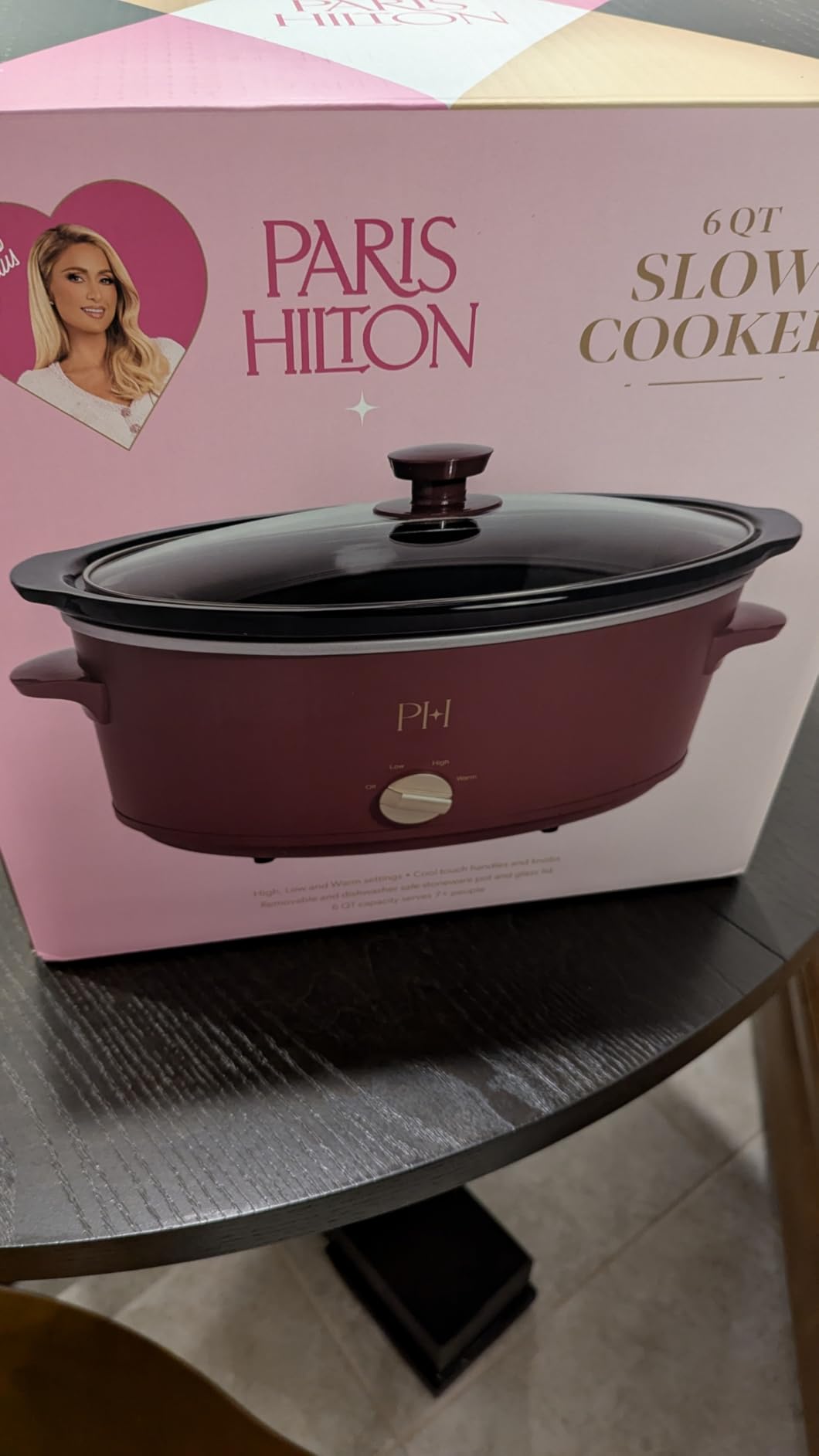 Paris Hilton 3.5-Quart Manual Slow Cooker, Naturally Nonstick Stoneware Ceramic Insert, Three Settings (Low, High, Warm), Dishwasher Safe Family Size Slow Cooker, White customer photo 1
