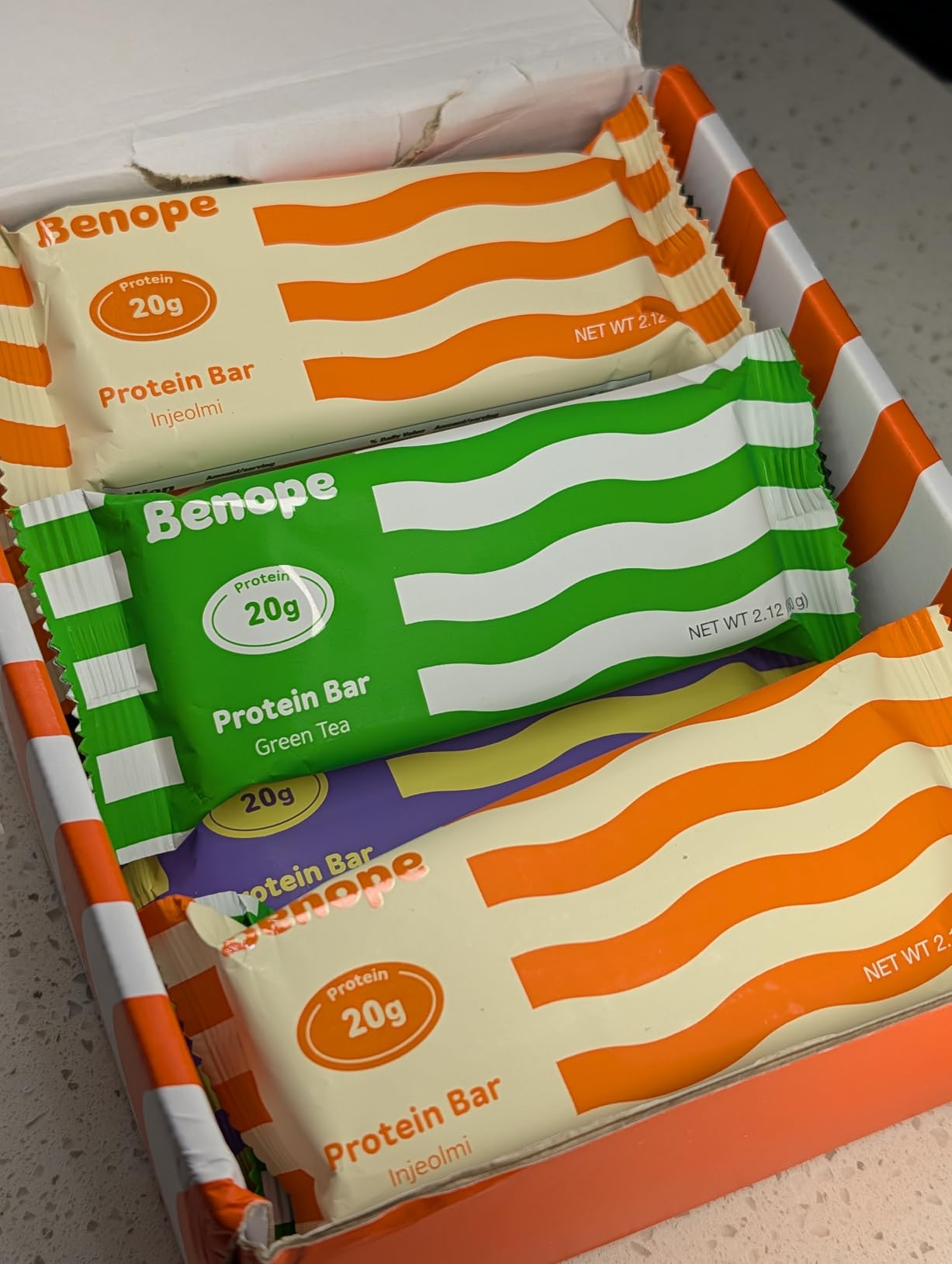 Benope Protein bar Korean Flavors Variety Pack 60g x 12ea, high protein, low sugar, low carb, energy bar, nutritious snack, gluten free customer photo 1