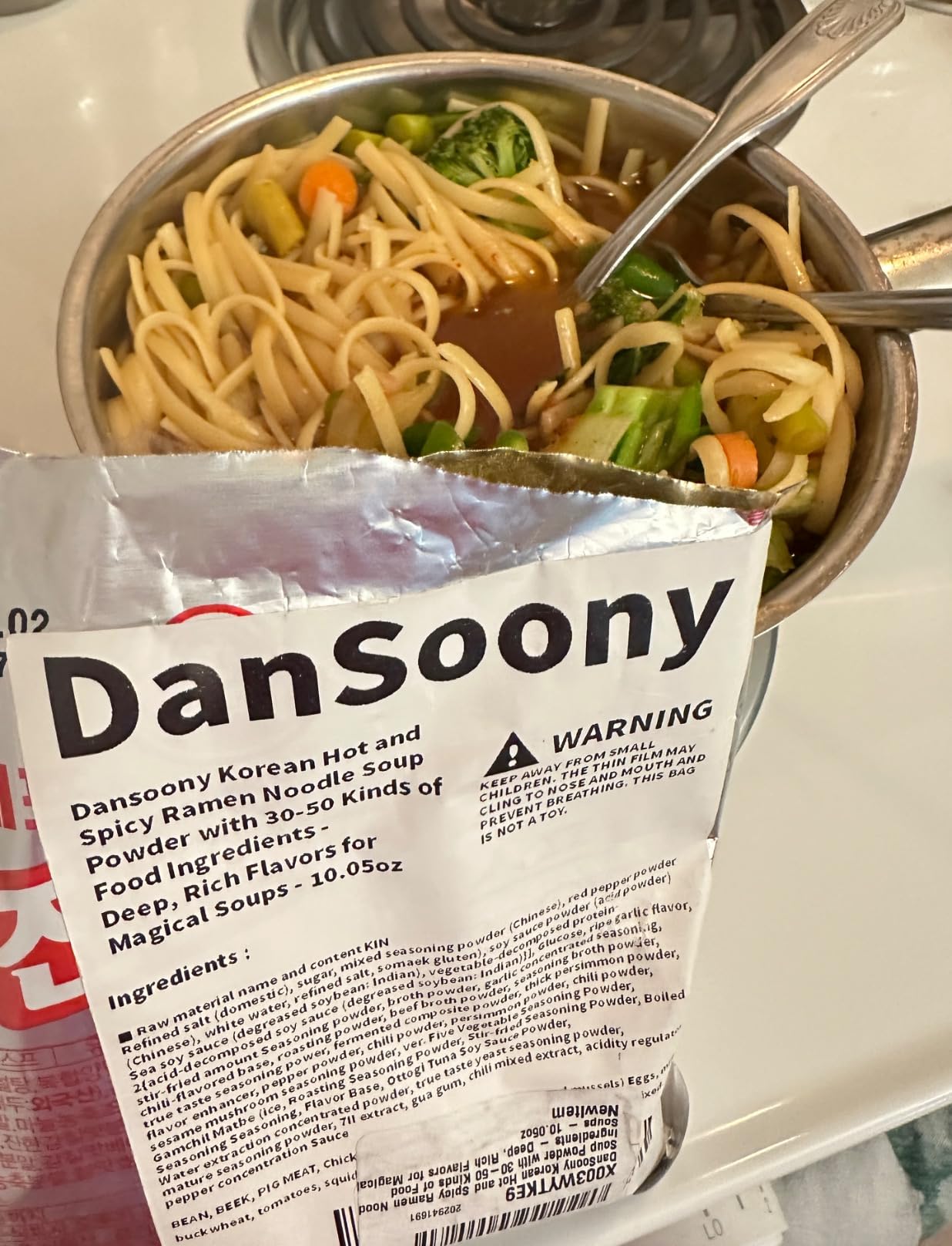 DanSoony Korean Hot and Spicy Ramen Noodle Soup Powder with 30-50 Kinds of Food Ingredients - Deep, Rich Flavors for Magical Soups (2pack) customer photo 2