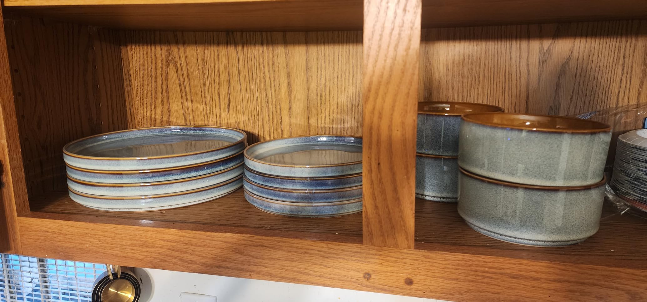 vancasso ONION Ceramic Plates and Bowls Sets for 4, 12 Pieces Stoneware Dinnerware Sets, Reactive Glaze Dishes Set for Kitchen, Dishwasher and Microwave Safe, Blue customer photo 2