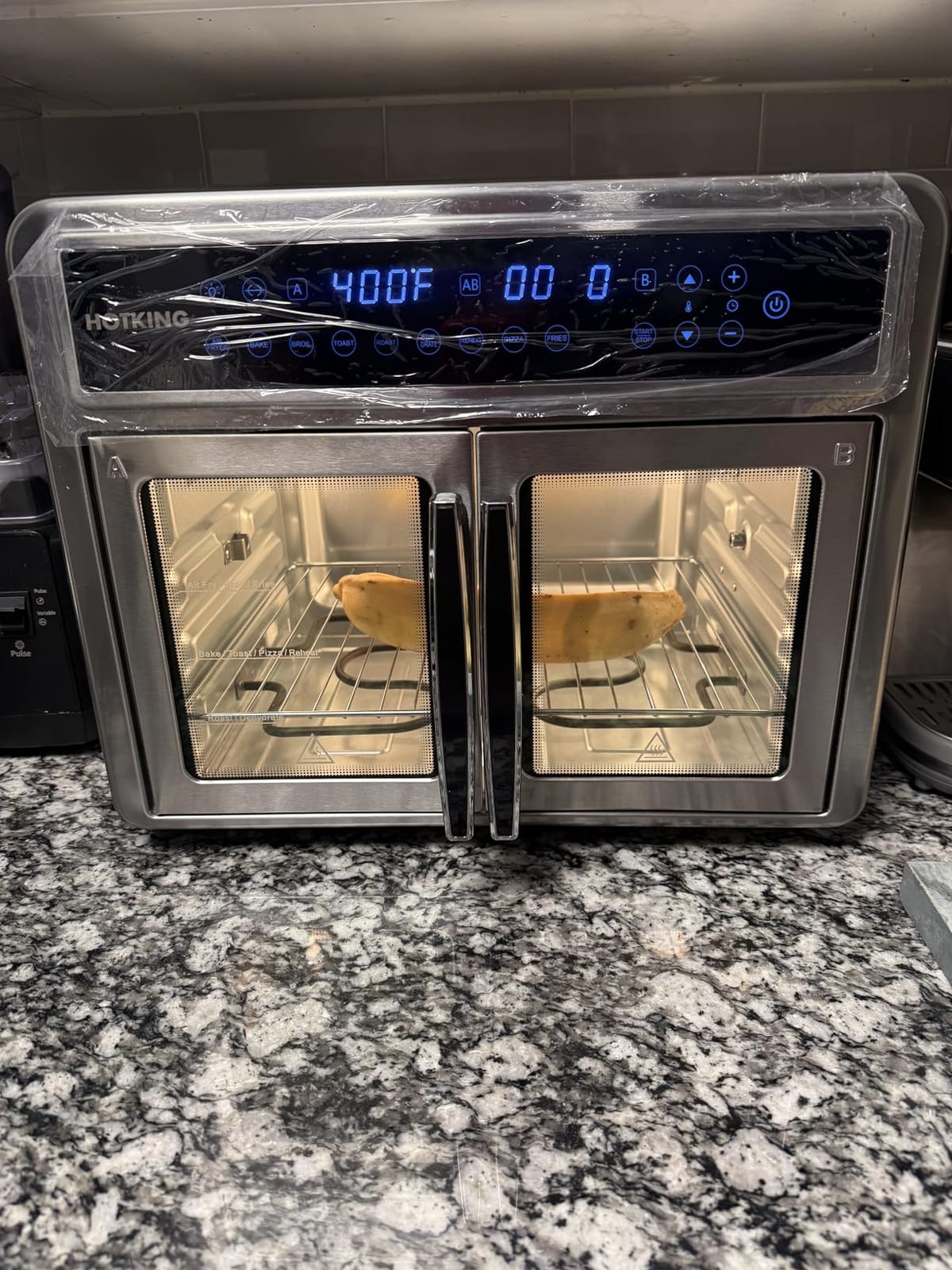 HotKing Dual-Zone Air Fryer Toaster Oven Combo, 28 QT XL Convection Oven with French Door, 10-in-1 Multifunction, Rotisserie, Dehydrate, Bake customer photo 1