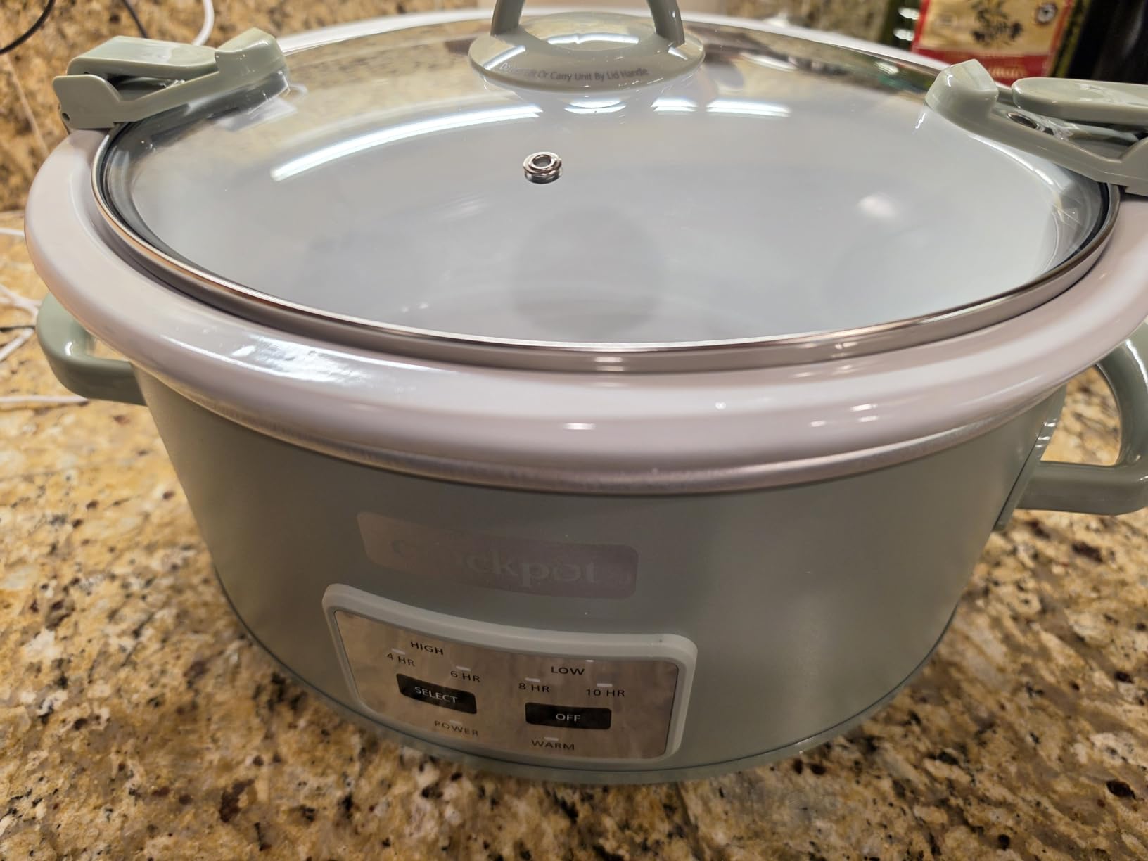 Crockpot Programmable 7-Quart Cook and Carry Slow Cooker, Grey | Touch Control, 4 Pre Programmed Settings, Removable Stoneware, and Locking Lid customer photo 2