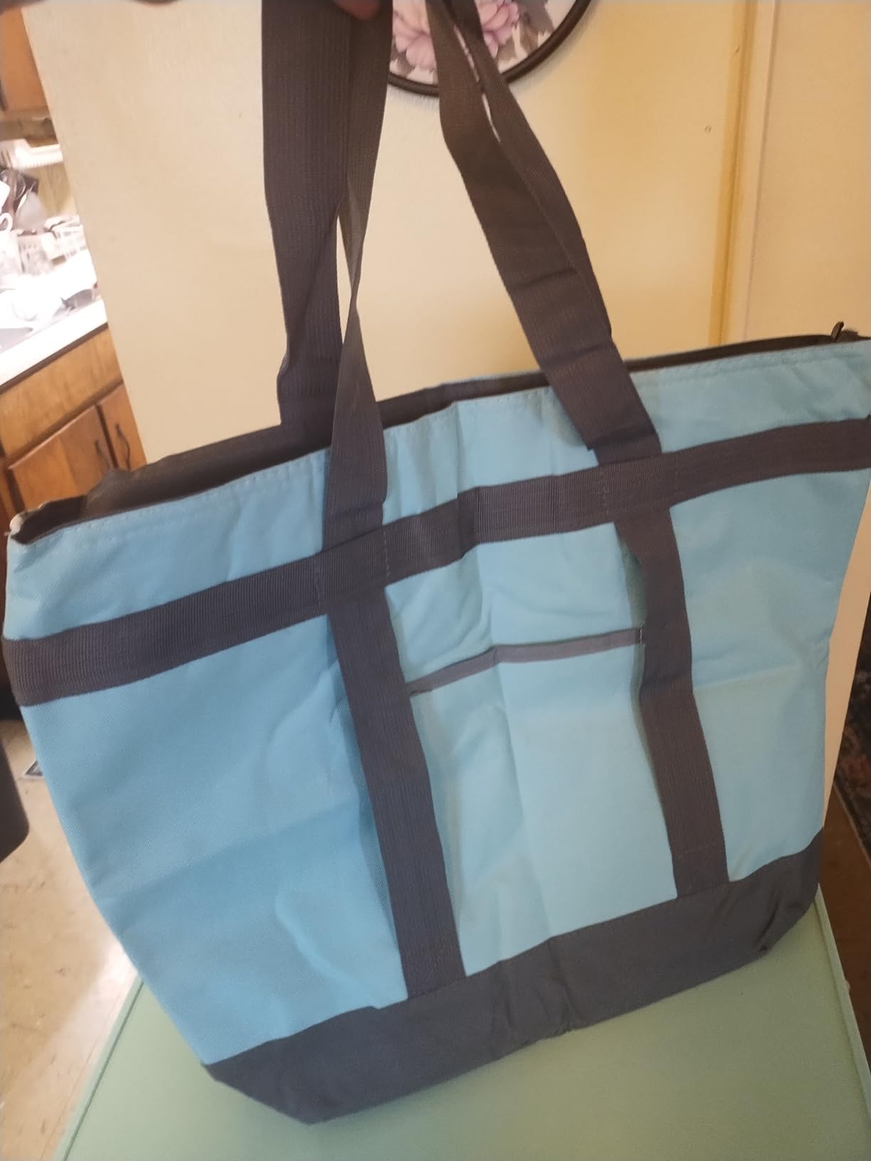 mosago Commercial Insulated Food Delivery Bag 39L, Grocery Tote Bag, Grey | Heavy Duty Thermal Catering Tote with Top Zipper, Leakproof Hot & Cold Transport Bag for Grocery, Beach, Travel, Collapsible customer photo 2
