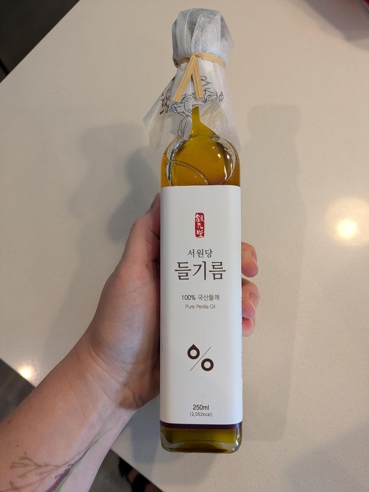 Korean Food Seowondang Perilla Oil, 100% Korean Seeds, 250ml Bottle Premium customer photo 1