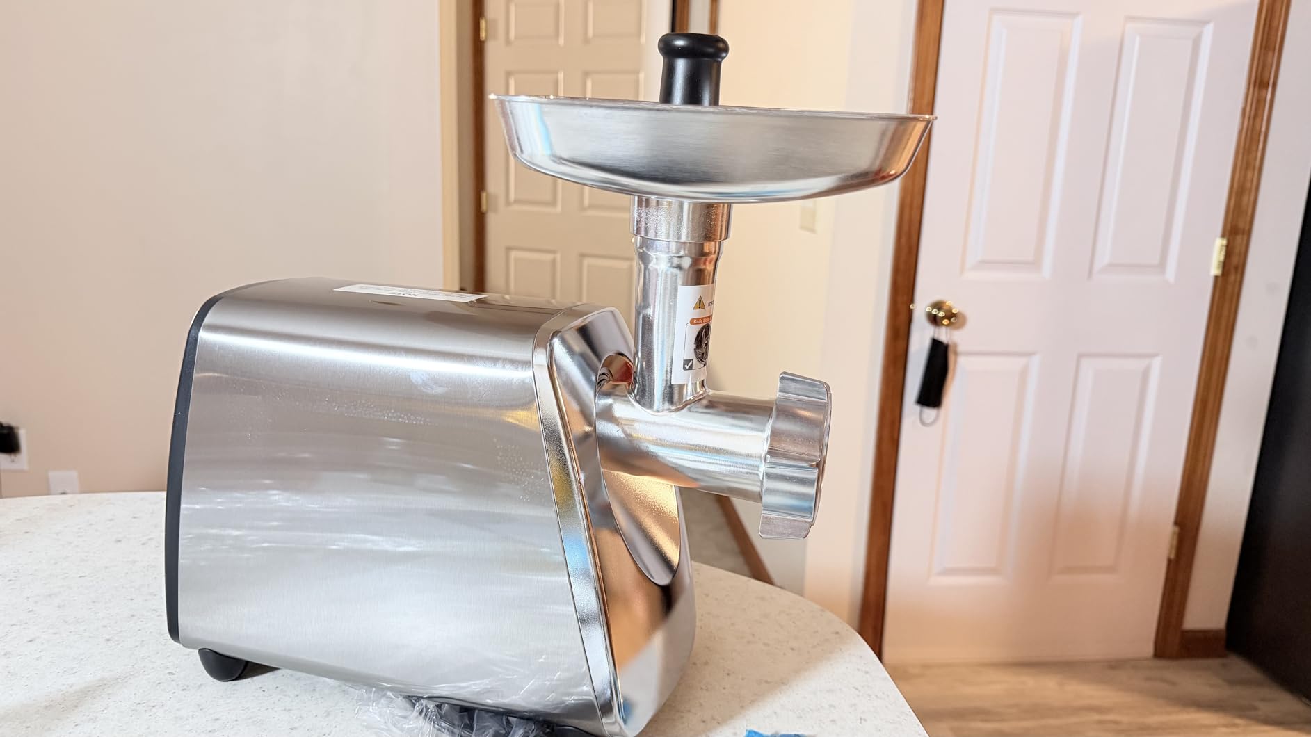 AAOBOSI #12 Meat Grinder, [3000W] 3 Speed Meat Grinder Heavy Duty: Built-in Storage Box, 2 Blades, 4 Plates, 3 Sausage Stuffers, Kibbe Kit, Meat Claw & Burger Press, for Home & Kitchen Use customer photo 2
