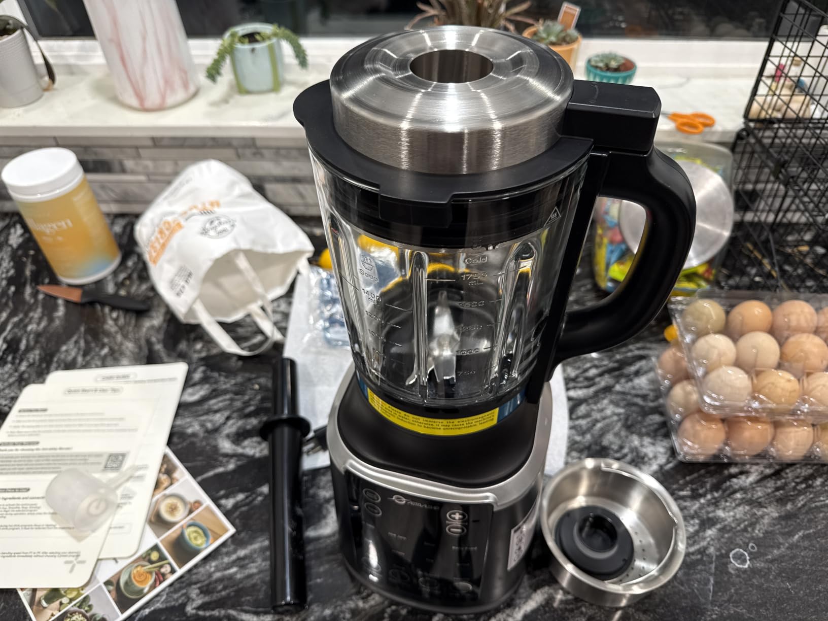 Glass Blenders for Kitchen with Tamper, Blender for Smoothies, Professional Blenders 1500W Motor, 9 Adjustable Speeds, 14 Preset Programs, High-Speed Heating Blender for Nut Milk, Soups, Sauces & More customer photo 2