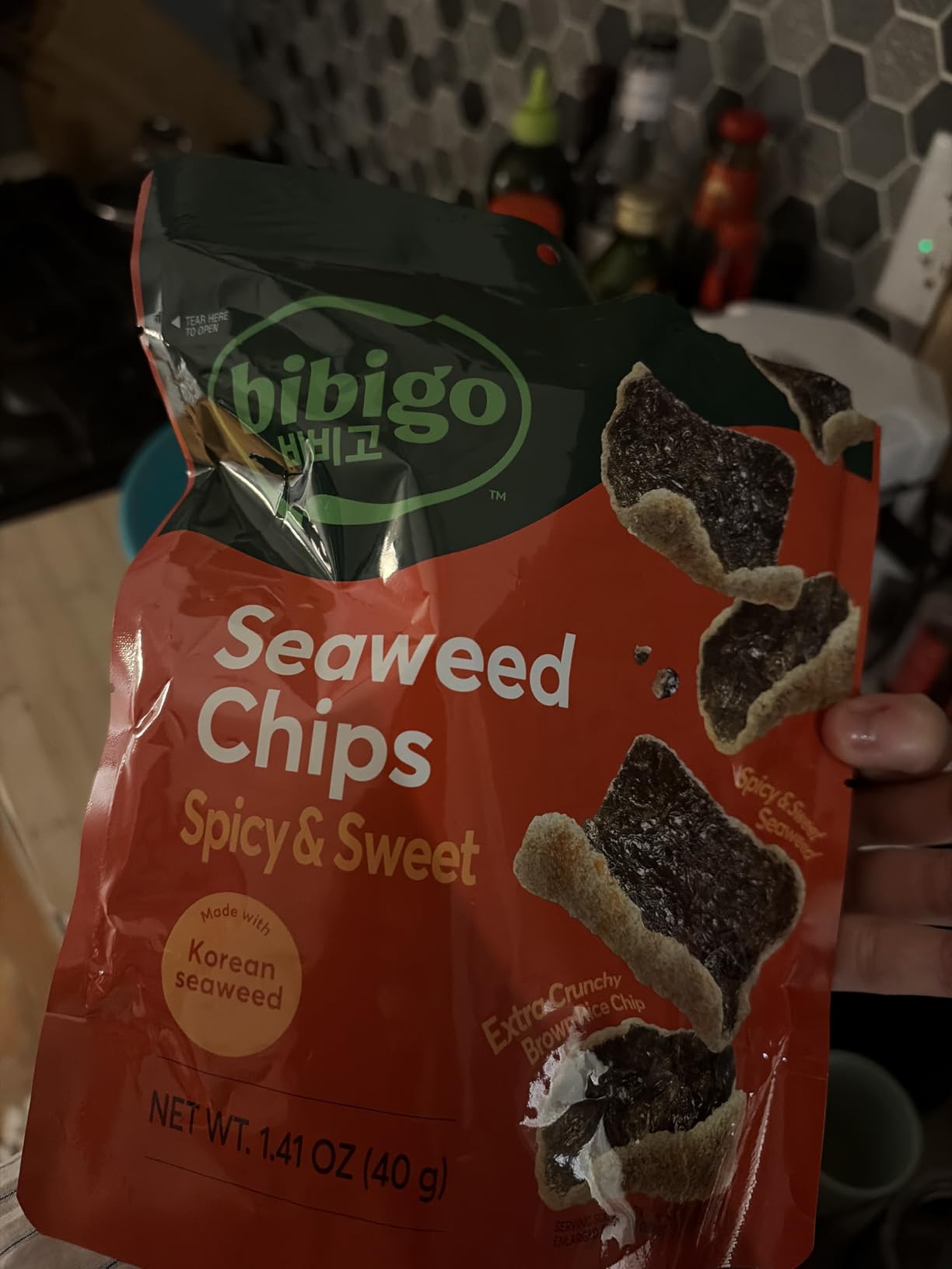 Bibigo Spicy & Sweet Seaweed Chips, 1.41 Ounce (Pack of 1) customer photo 2
