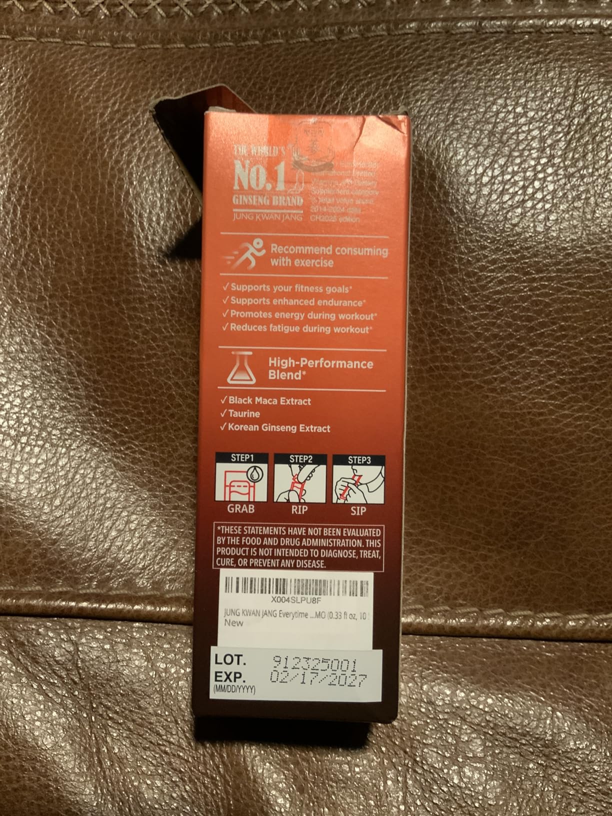 JUNG KWAN JANG Everytime PowerForm Korean Ginseng Energy Drink 10 Sticks | Intra Workout Energy Support, Supports Stamina & Performance, Black Maca Root, Korean Red Panax Ginseng & Taurine, Non GMO customer photo 2