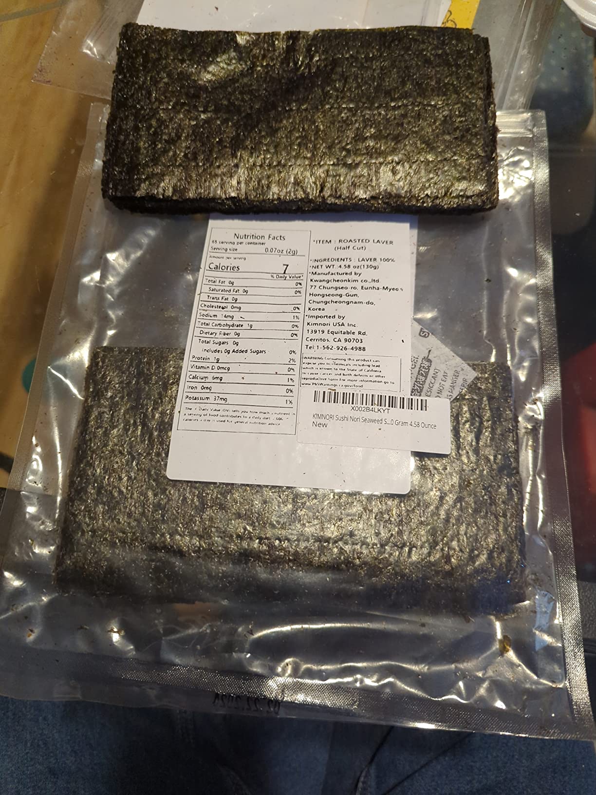 KIMNORI Sushi Nori [100 Sheets] Roasted Seaweed Full Sheets - Premium Gold Grade Laver for Kimbap, Sushi Rolls, Musubi & Keto Wraps customer photo 1