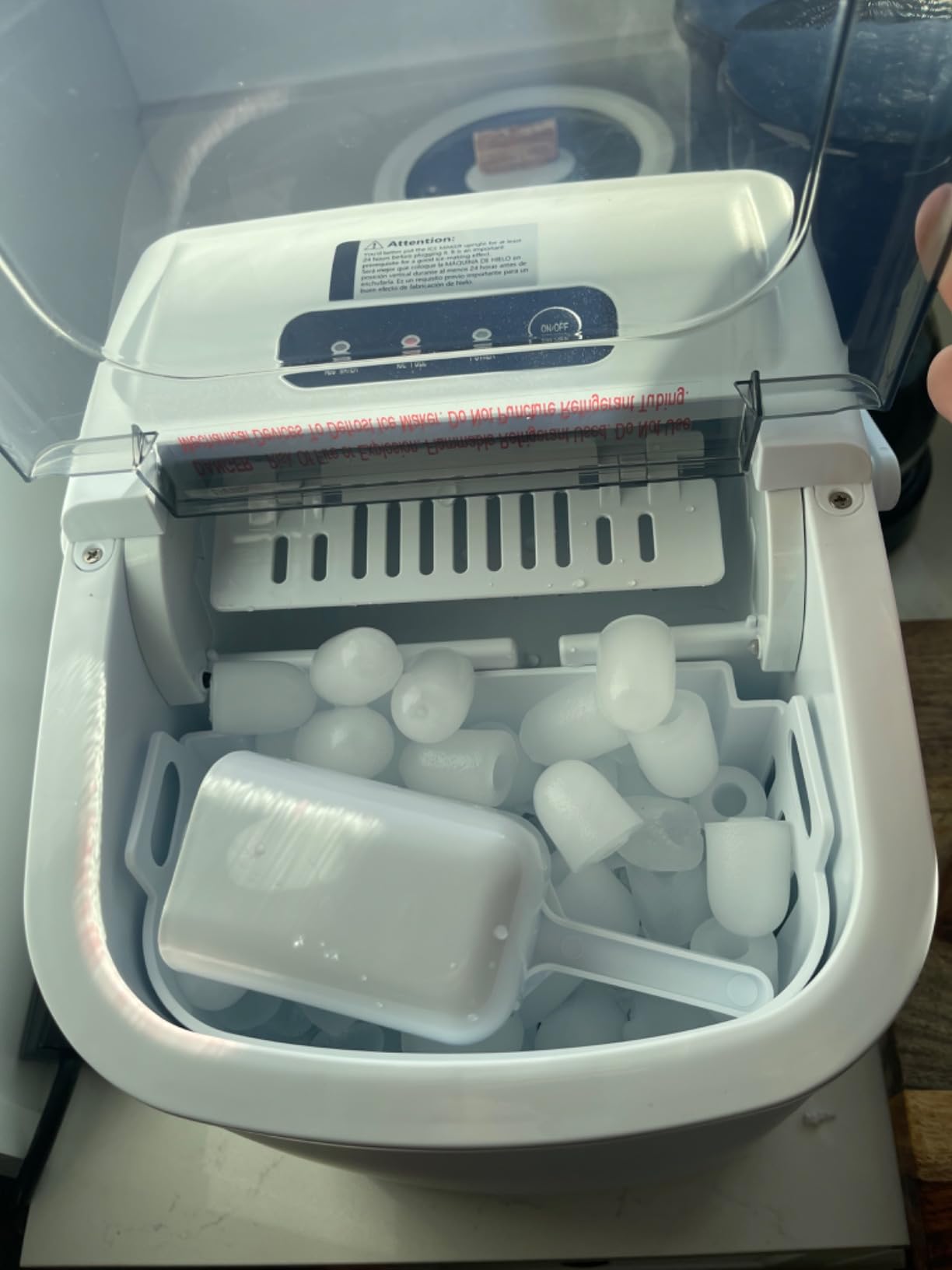 Countertop Ice Maker with Self-Cleaning, Ice Maker for Home Bar | Countertop Ice Maker; Fast Ice Production; High Output; Self-Cleaning; Slow-Melting Clear Ice for Whiskey; Brushed Silver customer photo 2