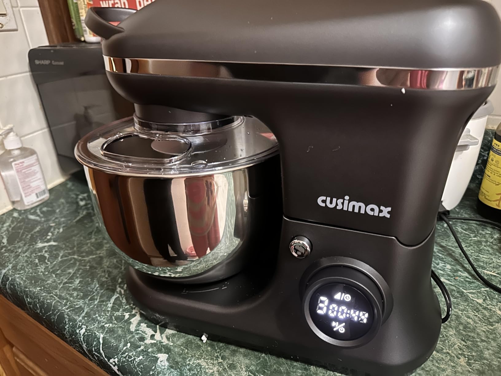 CUSIMAX Kitchen Mixer with Digital Switch Control, 650W | Adjustable Timer & Speed, Tilt-Head Dough Mixer with 5-Quart Bowl customer photo 2