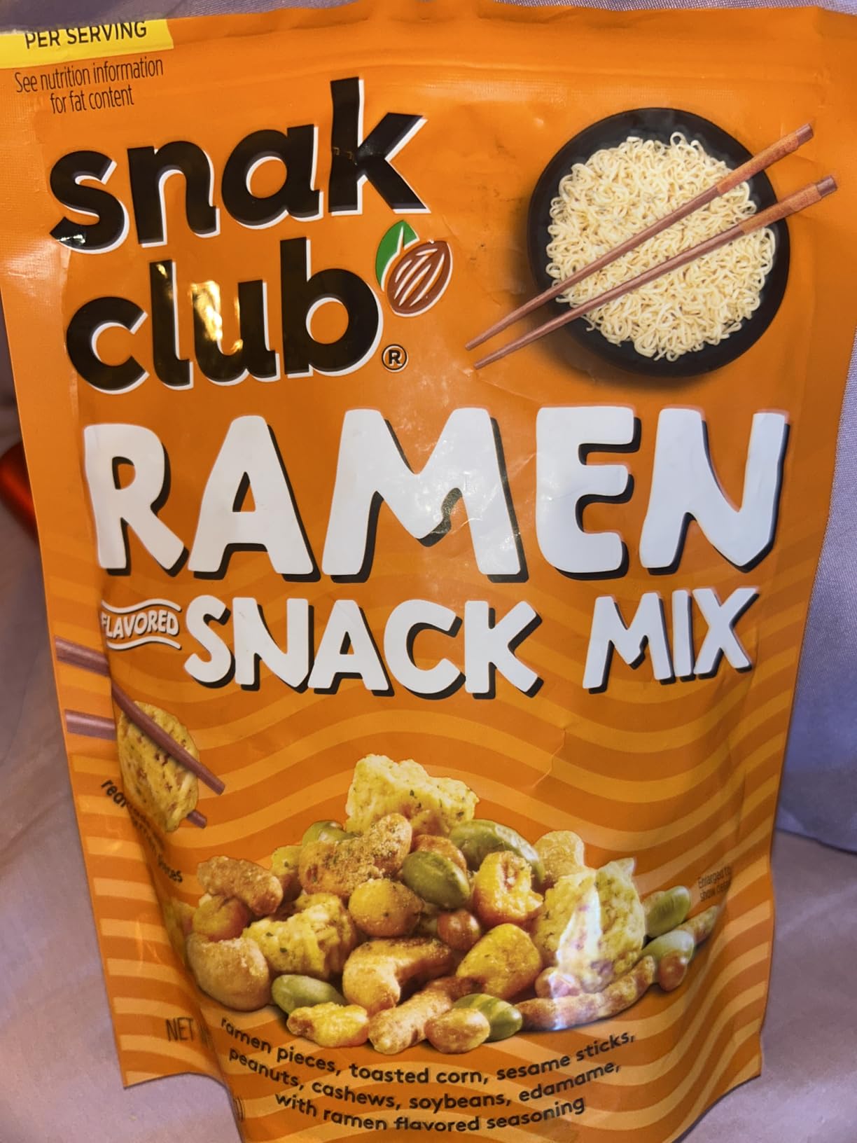 Snak Club Ramen Flavored Snack Mix with Sesame Sticks & Cashews, 8 oz | Savory crunchy snack mix inspired by ramen flavors, great for office snacks, road trips, and everyday enjoyment. customer photo 1