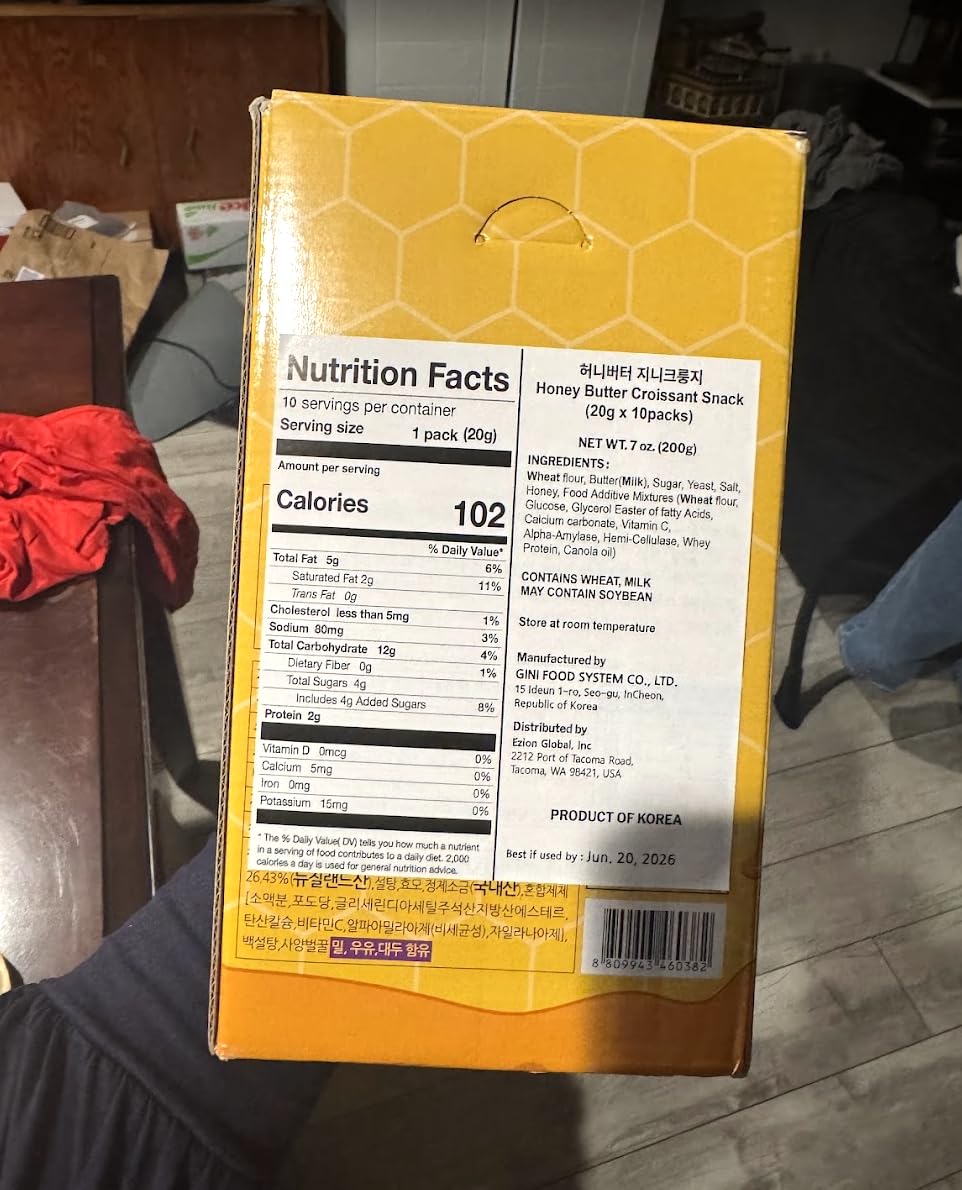 Korean Food Flat Croissant Snack, Honey Butter, Crispy Chips, 10 Pack customer photo 2