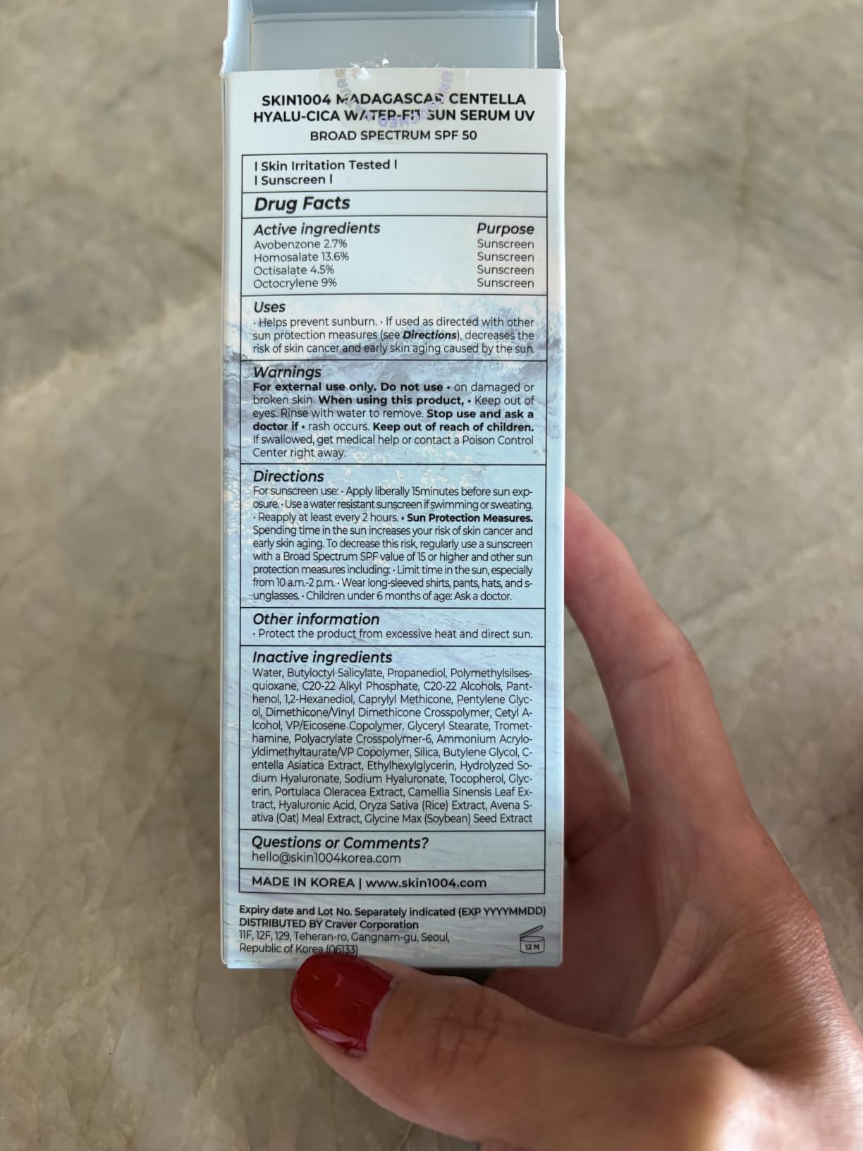 SKIN1004 Centella Hyalu-Cica Water-Fit Sun Serum UV SPF 50 customer photo 1