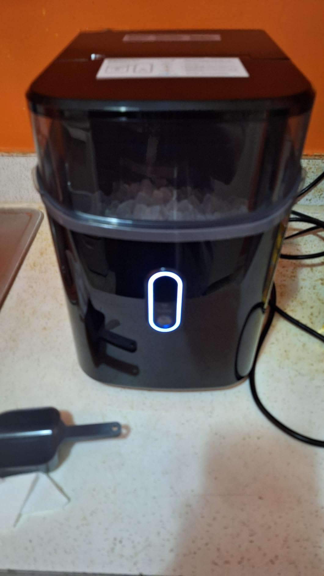 Silonn Nugget Ice Maker Countertop, Pebble Ice Makers with Crushed Soft Chewable Ice, 33lbs Per Day with Scoop, Pellet Portable Ice Machines with Auto-Cleaning for Home, Kitchen, Office, Black customer photo 1