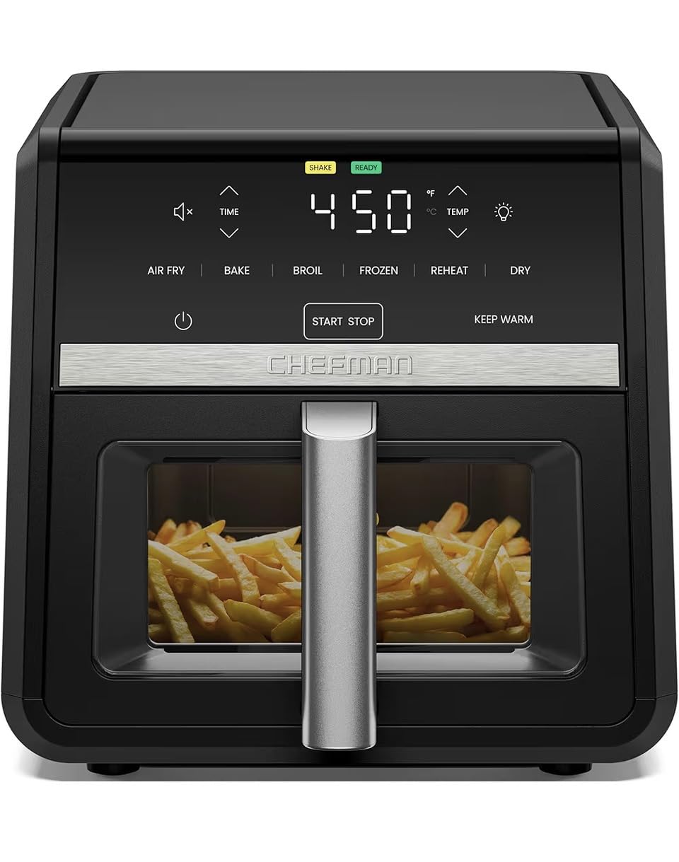 Chefman Air Fryer 9 Qt | TurboFry 7-in-1 High-Powered 450°F Cooking for Crispier and Even Results | XL Basket with Viewing Window | Air Fry, Bake, Broil, Reheat, Dehydrate, Defrost, Keep Warm customer photo 2