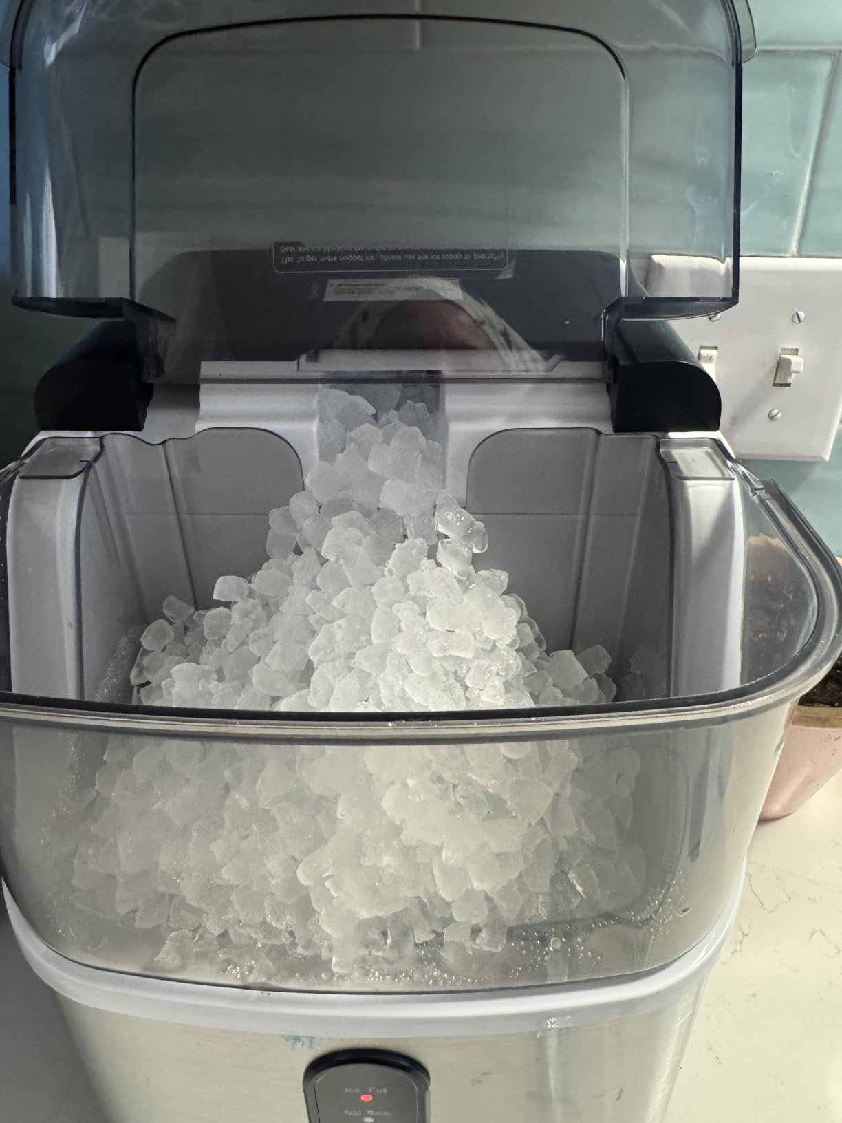 EUHOMY Nugget Ice Maker Countertop, Ready in 7 Mins, 35Lbs/24H Pebble Ice Maker Machine, Self-Cleaning Countertop Sonic Ice Makers with Ice Scoop&Basket, Pellet Ice Maker for Home, Stainless Steel customer photo 1