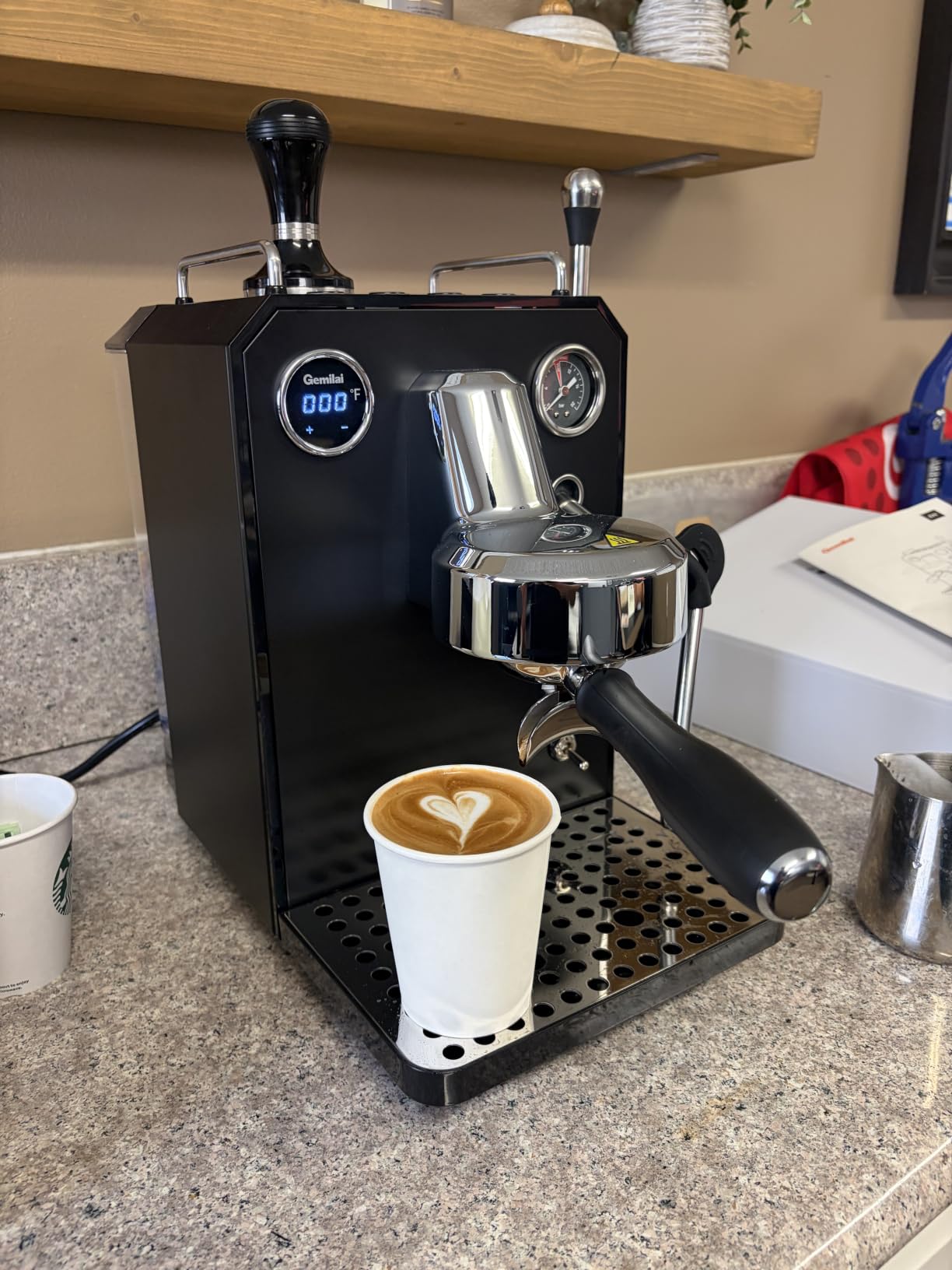 Gemilai Owl G3006 Home Espresso Machine, 58mm Commercial Group Head & PID Temp Control, Stainless Steel Coffee Maker for Barista-Quality Latte Art customer photo 2