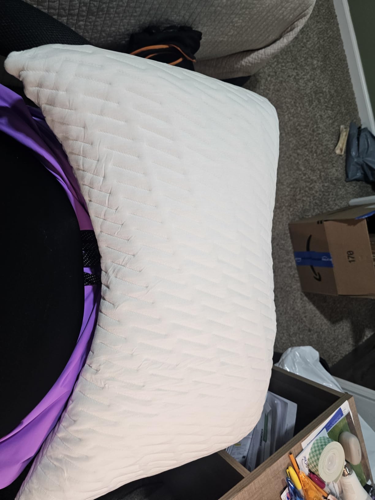BLISSBURY Adjustable Talalay Latex Pillow, Crescent Shape, Queen Size customer photo 2