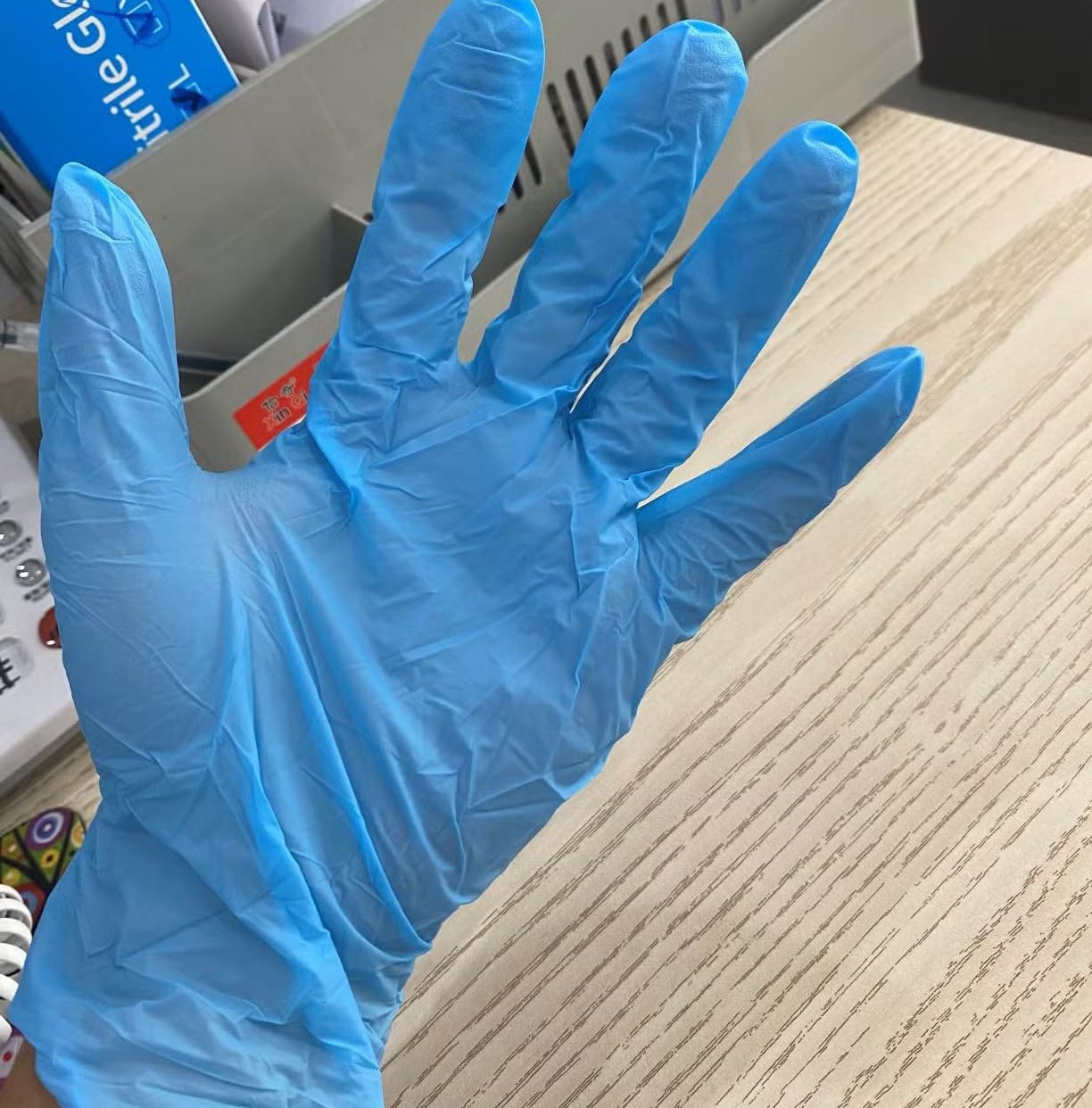 Food Grade 5 Mil Disposable Nitrile Gloves Medium, 100Pcs | Durable, Latex/ Powder Free, Textured, for Cooking, Mixing Sourdough, Cutting Hot Peppers, Gardening, Cleanning customer photo 2