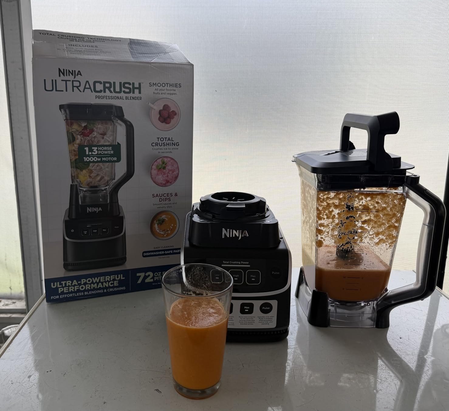 Ninja UltraCrush Professional Blender, 1000W, 72oz Pitcher, 3 Speeds, BP201 | 1000W Total Crushing blades power through ice & fruit. XL 72-oz pitcher, 3 manual speeds plus pulse. Dishwasher safe. customer photo 1