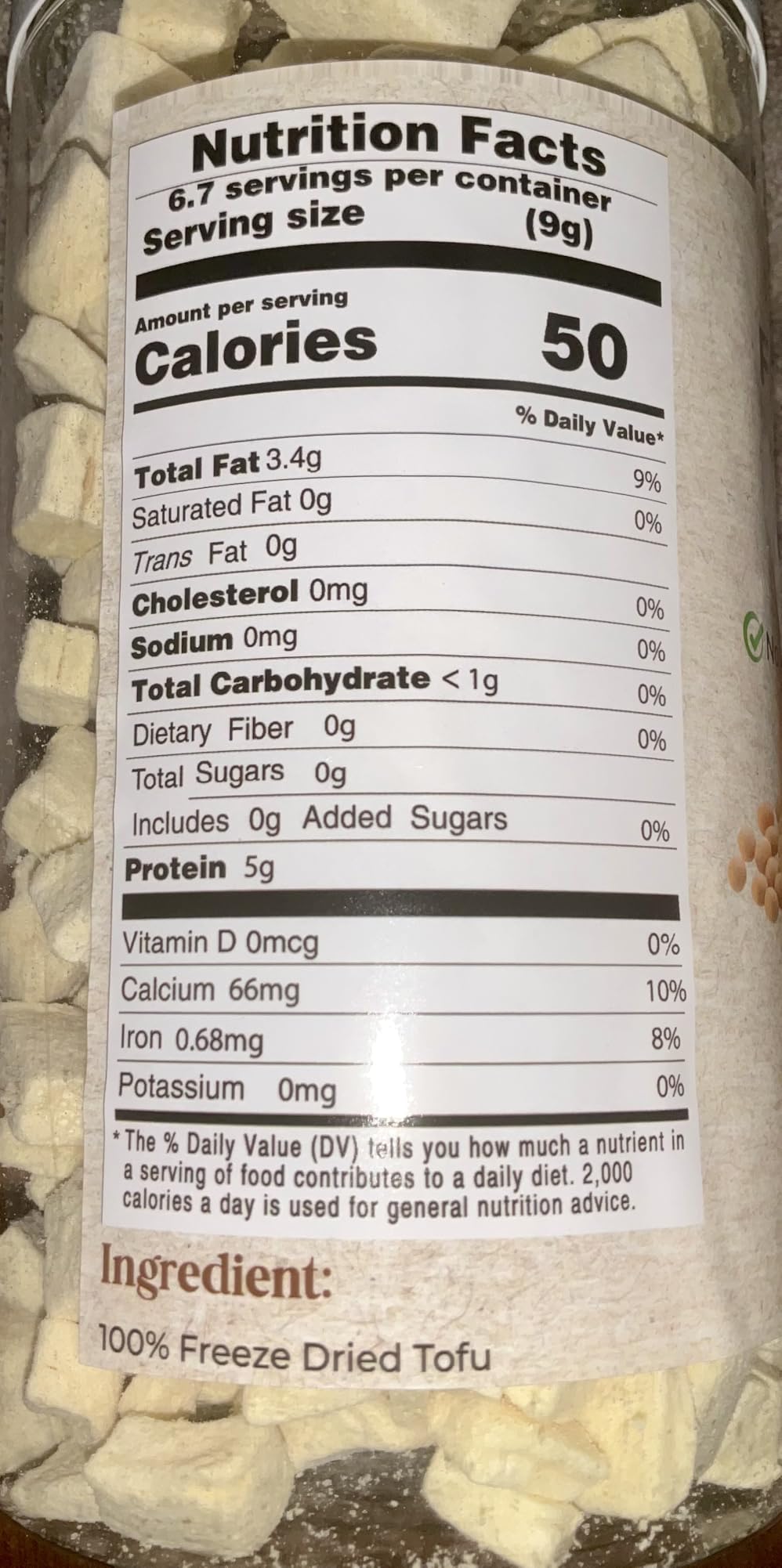 6 oz Freeze Dried Tofu Cubes, Dehydrated Tofu, Ready to Eat Vegan customer photo 2