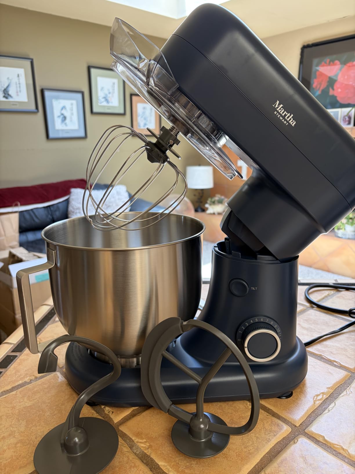 Martha Stewart 5.3QT Tilt Head Stand Mixer, 12 Speeds, Stainless Steel Bowl | Dough Hook, Stainless Whisk, Beater, Removable Splash Shield customer photo 1