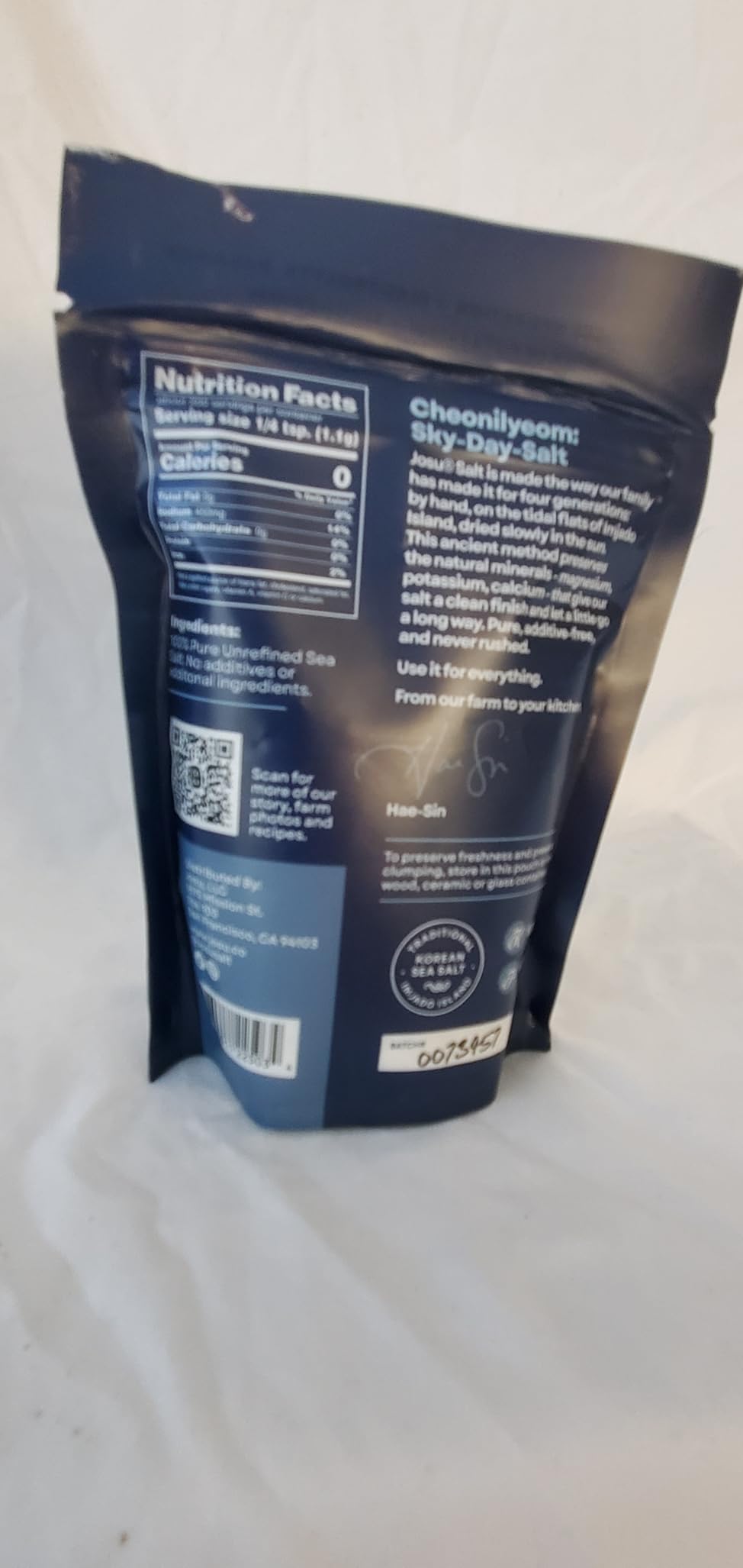 JOSU Cheonilyeom Korean Sea Salt | Sun-Dried, Coarse, Mineral-Rich | Use It for Everything - Cooking, Kimchi, Grilling, Brining | 4-Generation Family Farm on Imjado Island | 8 oz Resealable Bag customer photo 2