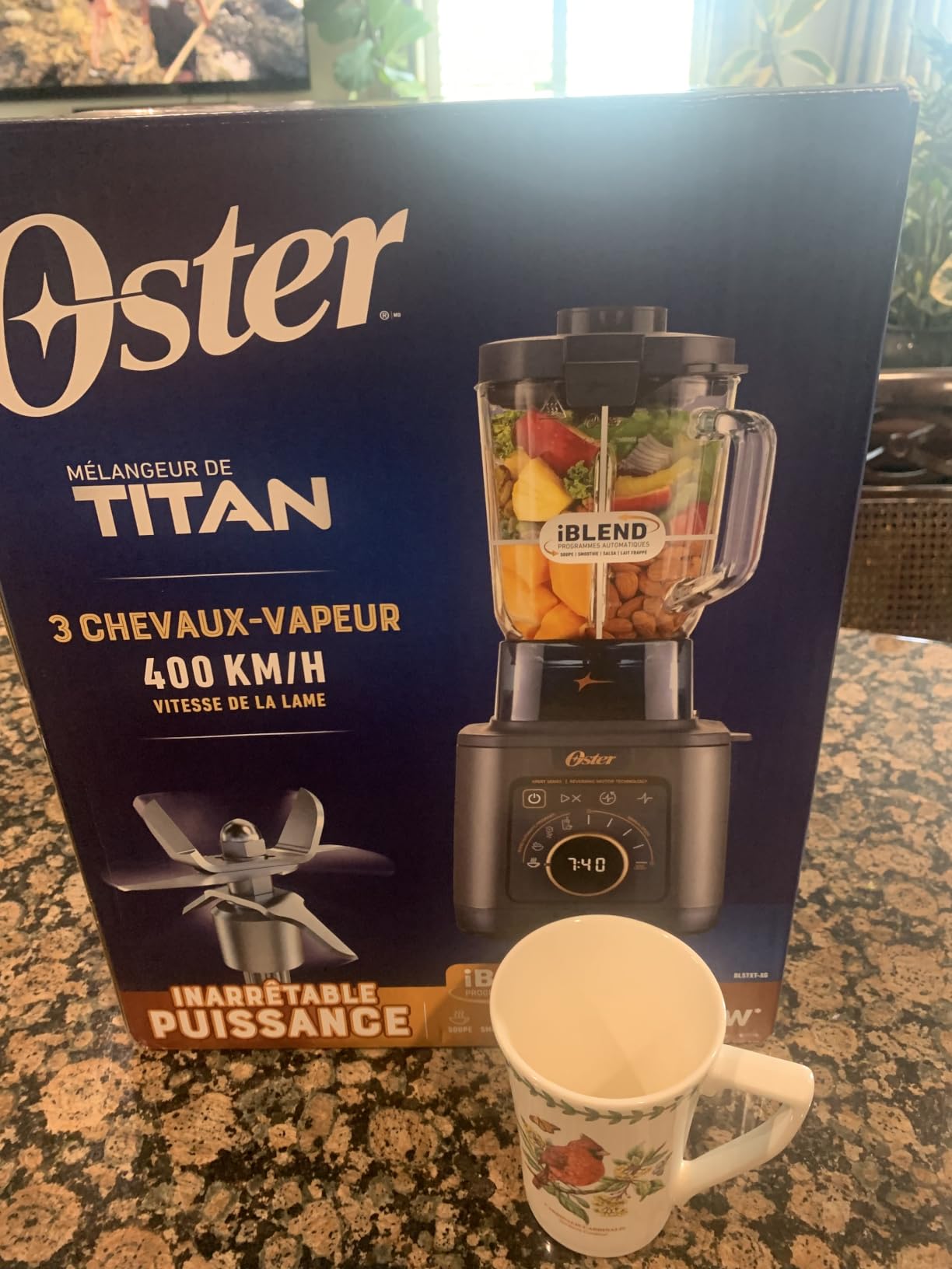Titan Performance Blender for Smoothies, Salsa, and Soups, 84oz Glass Jar, 4 iBlend Preset Functions, 5 Manual Speeds, 2200-Watts, Reversible Motor Technology, Self-Cleaning Appliance customer photo 2