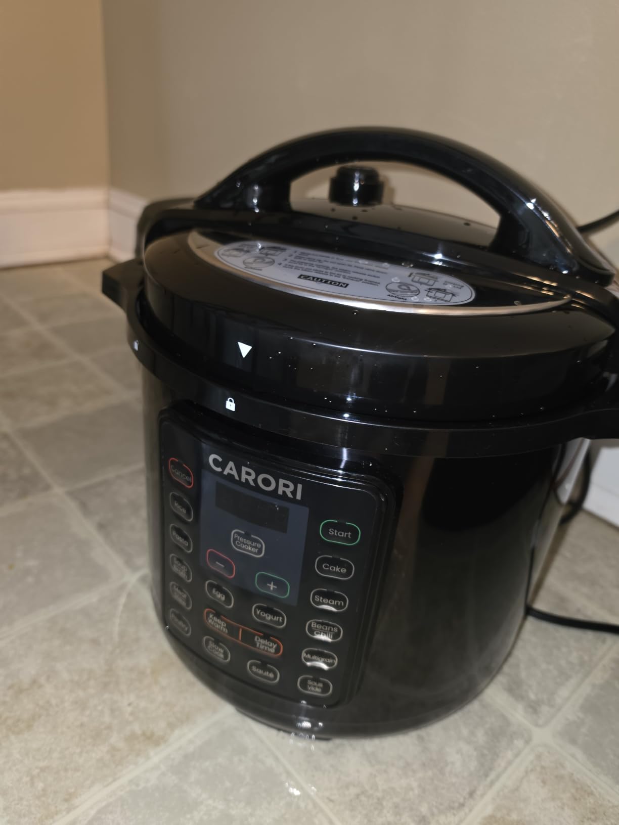 CARORI 8Qt 12-in-1 Electric Pressure Cooker, 1200W, Quick Meals, Time-Saving, Healthy, Easy Cooking Appliance, Slow,Rice,Steamer, Sauté, Yogurt Maker, Warmer & Sterilizer,Safer Venting Design, Black customer photo 1