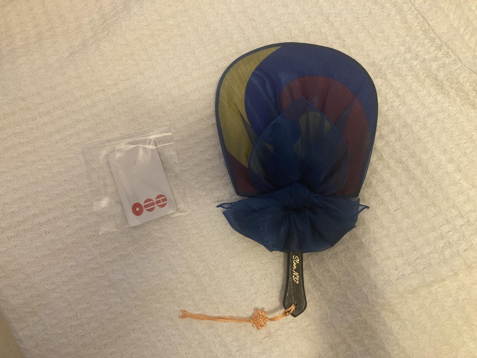 KPOP MV 2.0 Props for B.T.S fans Korean Traditional Silk Taeguk Hand Fan - 1 Hand Fan + 1 Bojagi Cover + 1 Photocard, Handcrafted in Korea (Original 11inch) customer photo 2