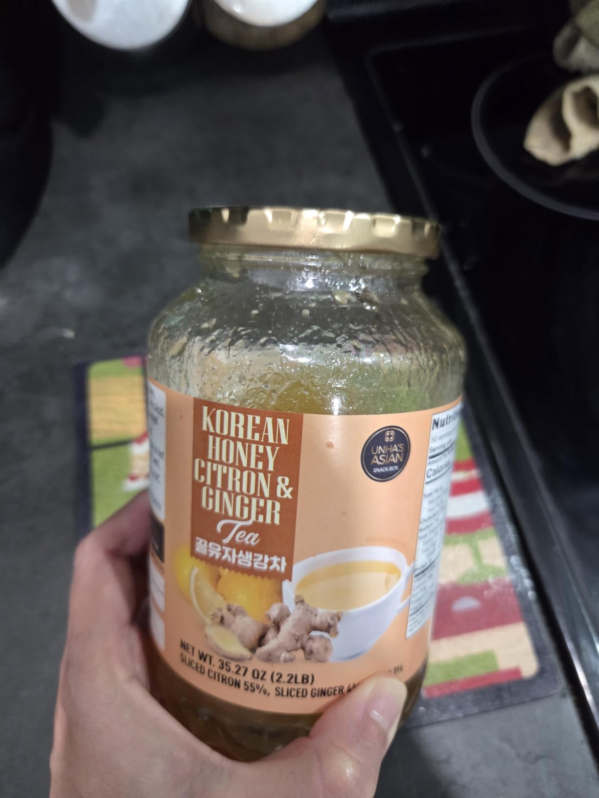 Unha's Korean Honey Yuzu Ginger Tea, Citron, Hot or Iced, 2.2 lb | Honey Yuzu Ginger Citron Tea, Caffeine Free, Hot or Iced Drink Mix customer photo 2