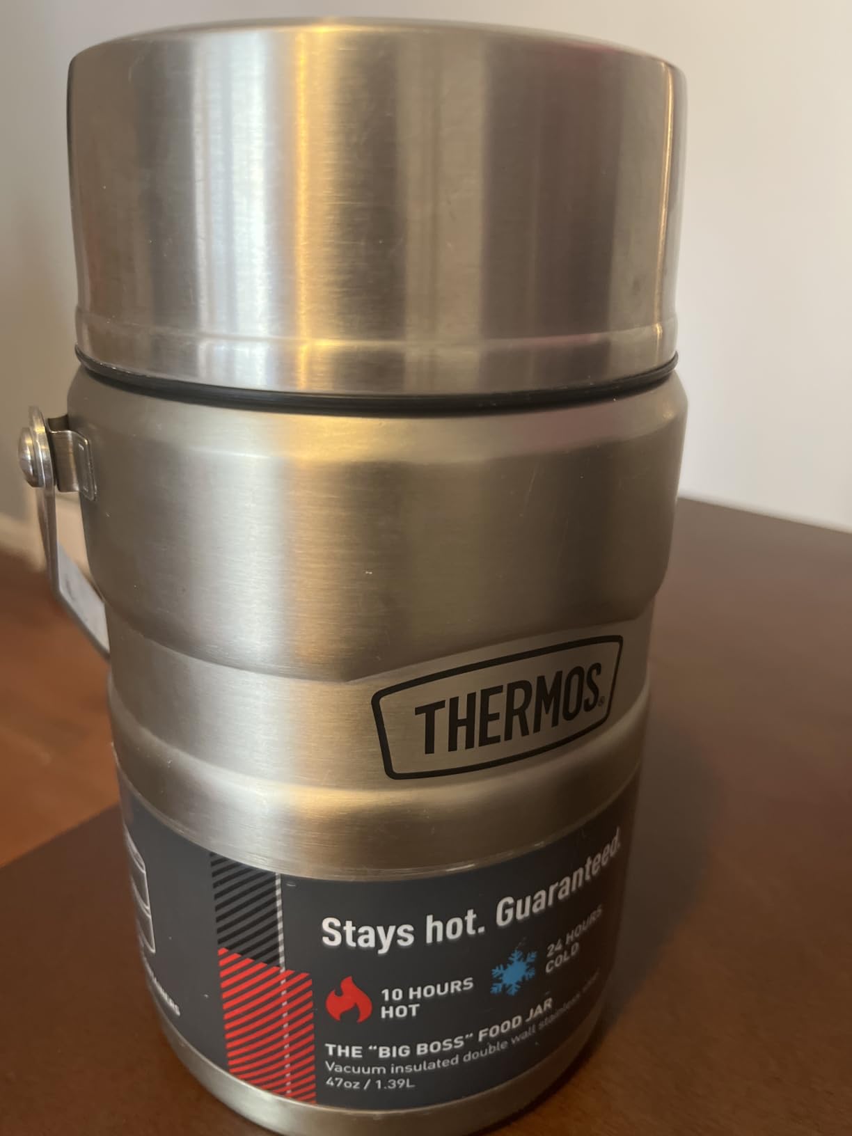 THERMOS Stainless King Vacuum-Insulated Food Jar, 24 Ounce, Matte Steel | Stainless Steel Insulated Food Container with Built-In Bowl, Keeps Food Hot or Cold Longer for Work & Travel customer photo 1