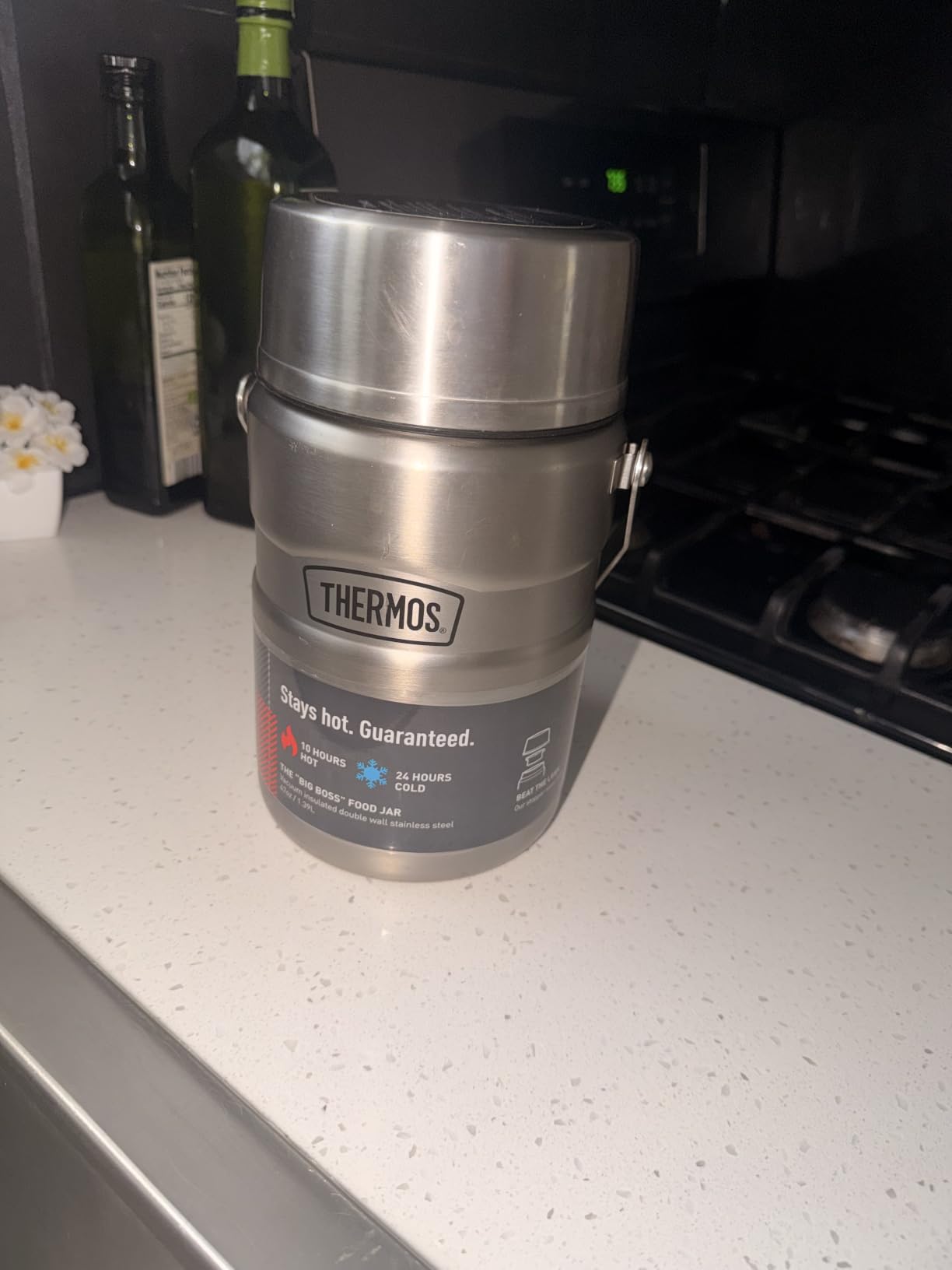 THERMOS Stainless King Vacuum-Insulated Food Jar, 24 Ounce, Matte Steel | Stainless Steel Insulated Food Container with Built-In Bowl, Keeps Food Hot or Cold Longer for Work & Travel customer photo 2
