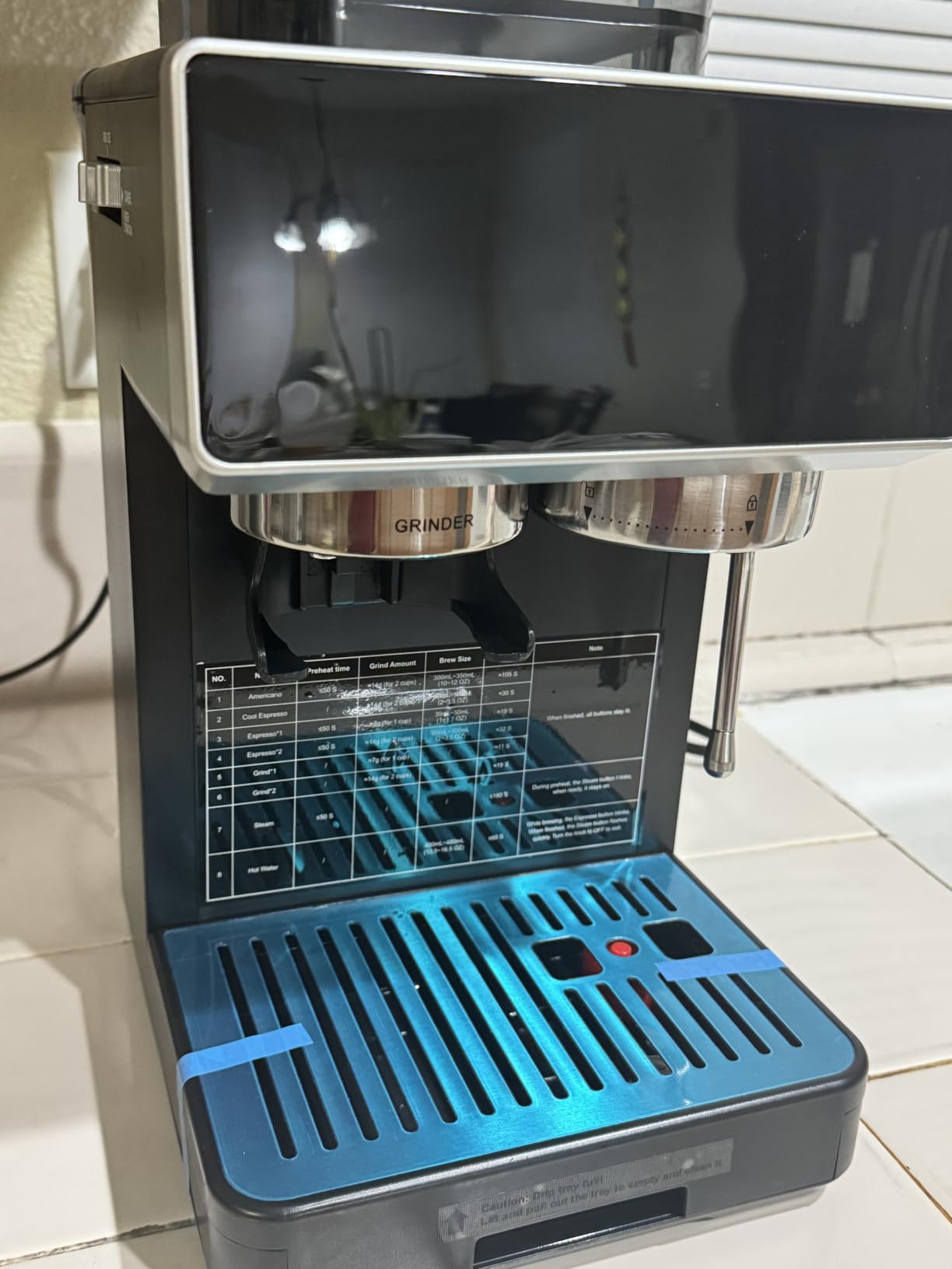 Espresso Machine with Grinder & Steam Milk Frother, Semi-Automatic Espresso Maker, Coffee Espresso Machine, Coffee Maker for Home - Cappuccino, Latte, Americano & Cold Brew, Ideal Gift for Men & Women (black) customer photo 2