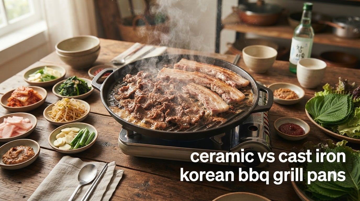 ceramic vs cast iron korean bbq grill pans