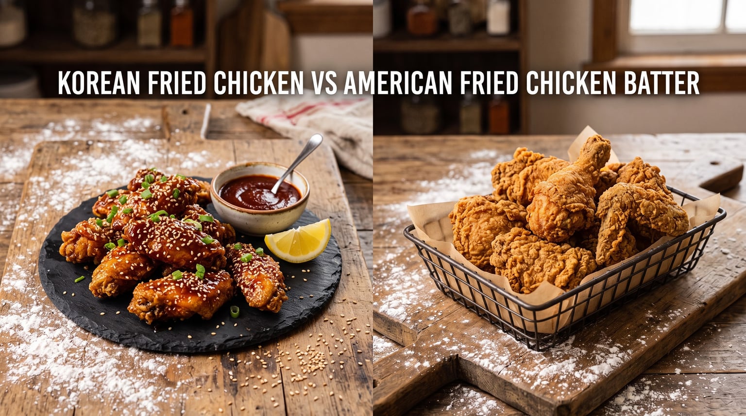 korean fried chicken vs american fried chicken batter