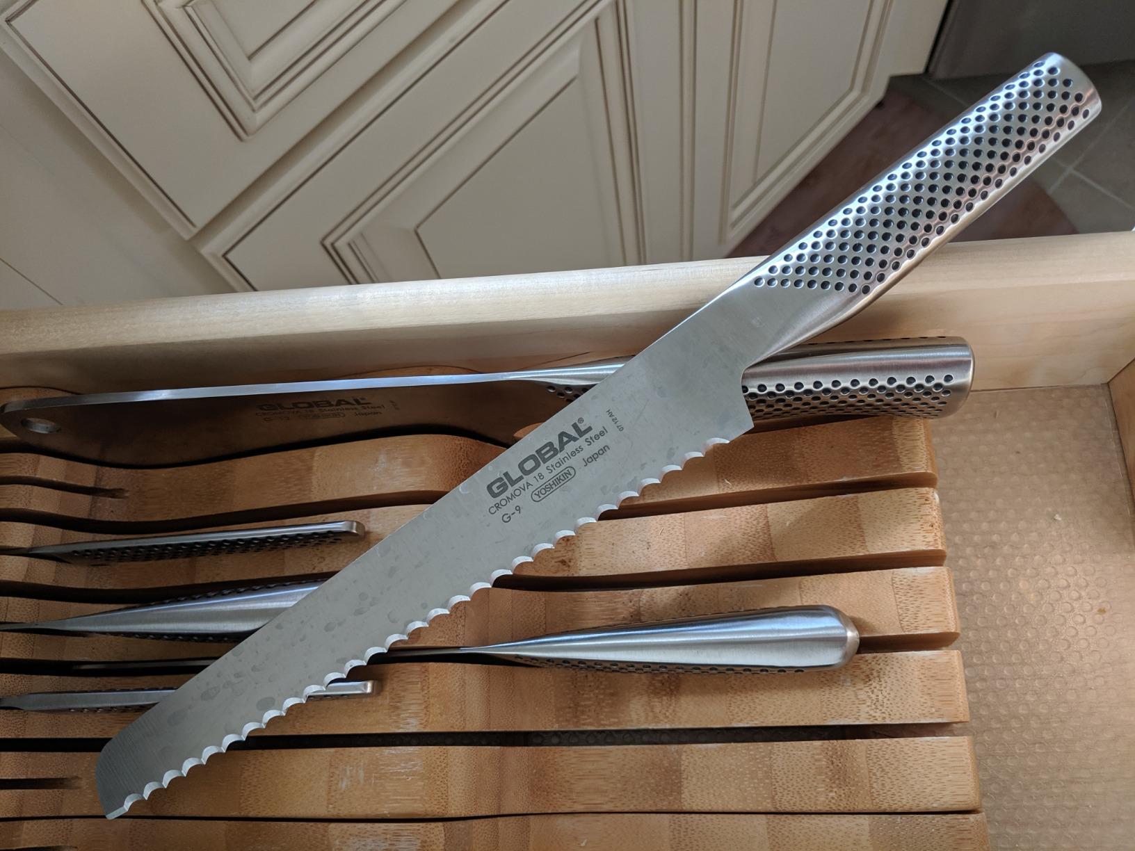 Global G-9-8 3/4 inch, 22cm Bread Knife, 8.75