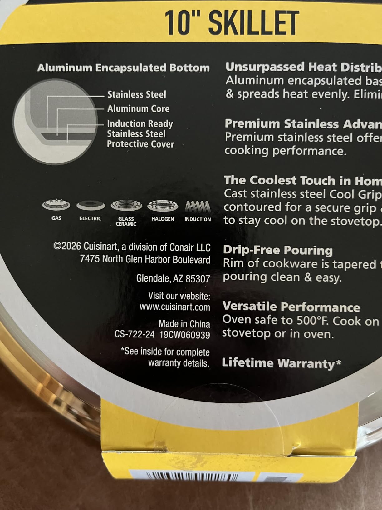 Cuisinart 8-Inch Open Skillet, Stainless Steel Skillet, Large Kitchen Pan, Dishwasher Safe, Compatible with Induction, Electric, Gas Cooktops, Oven Safe Saucepan, Cool Grip Handles customer photo 1